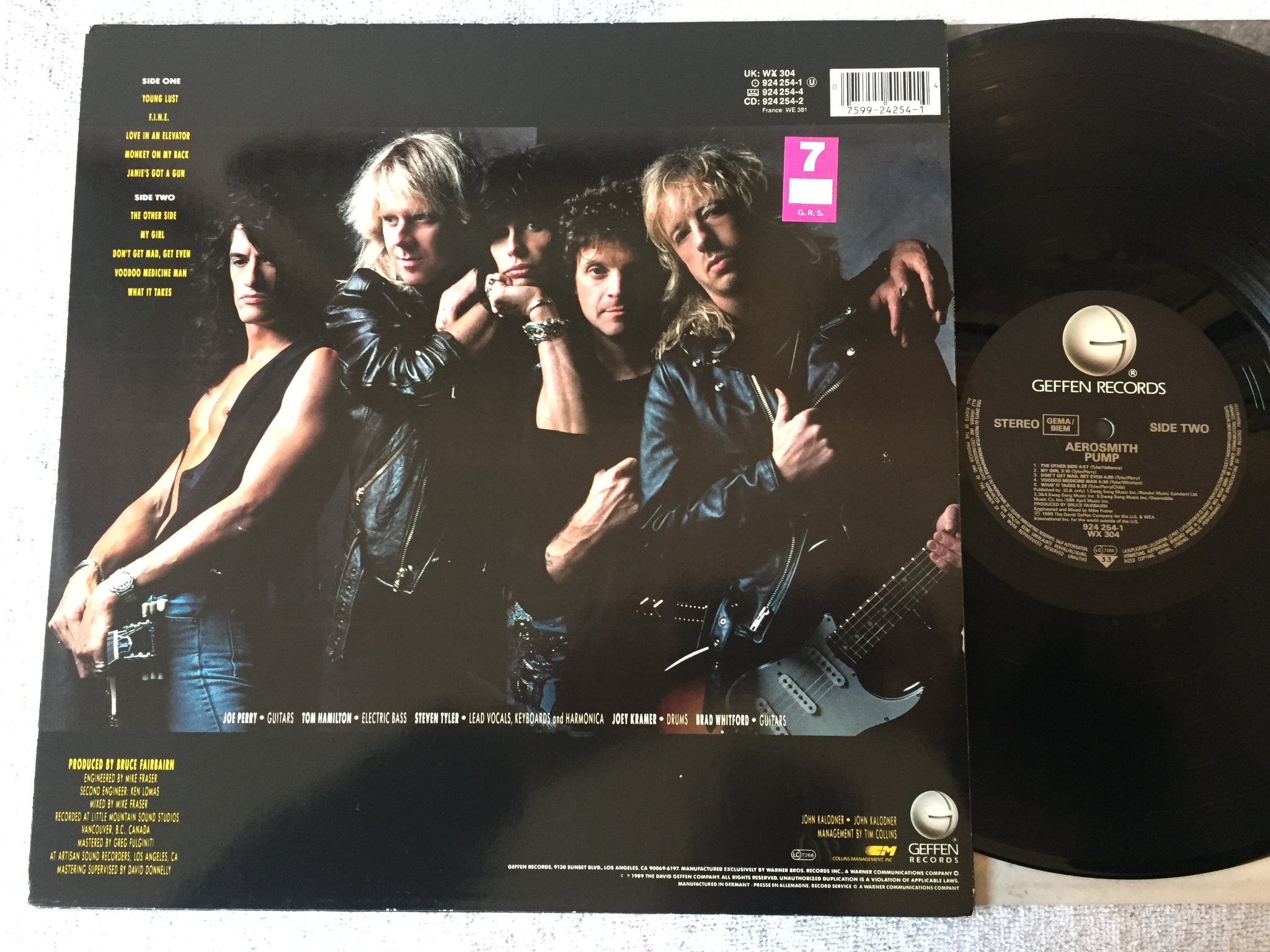 Omslagsbild för skivan AEROSMITH pump LP -89 GEFFEN 924254-1