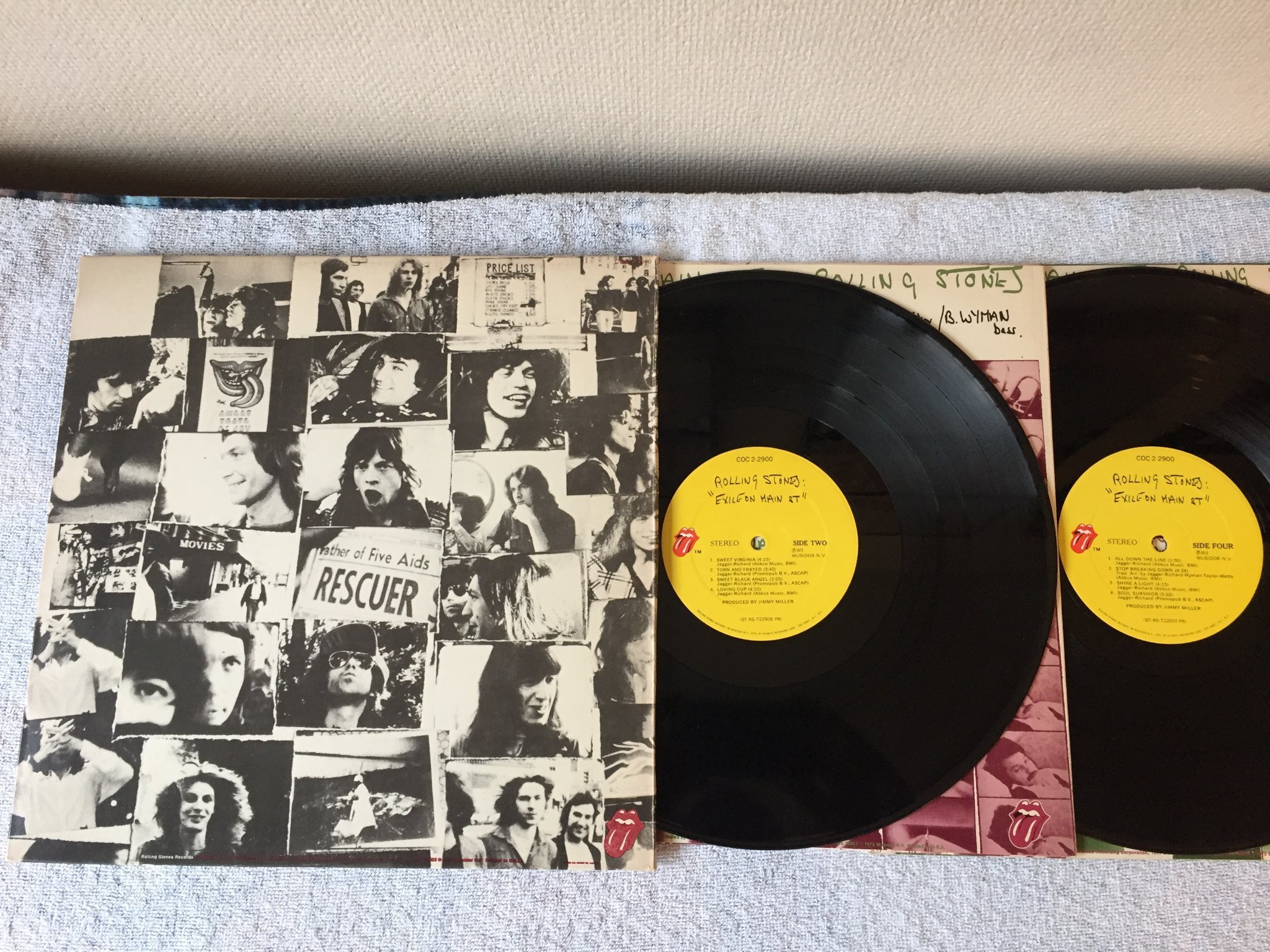 Omslagsbild för skivan ROLLING STONES exile on main st 2xLP -72 COC 2-2900