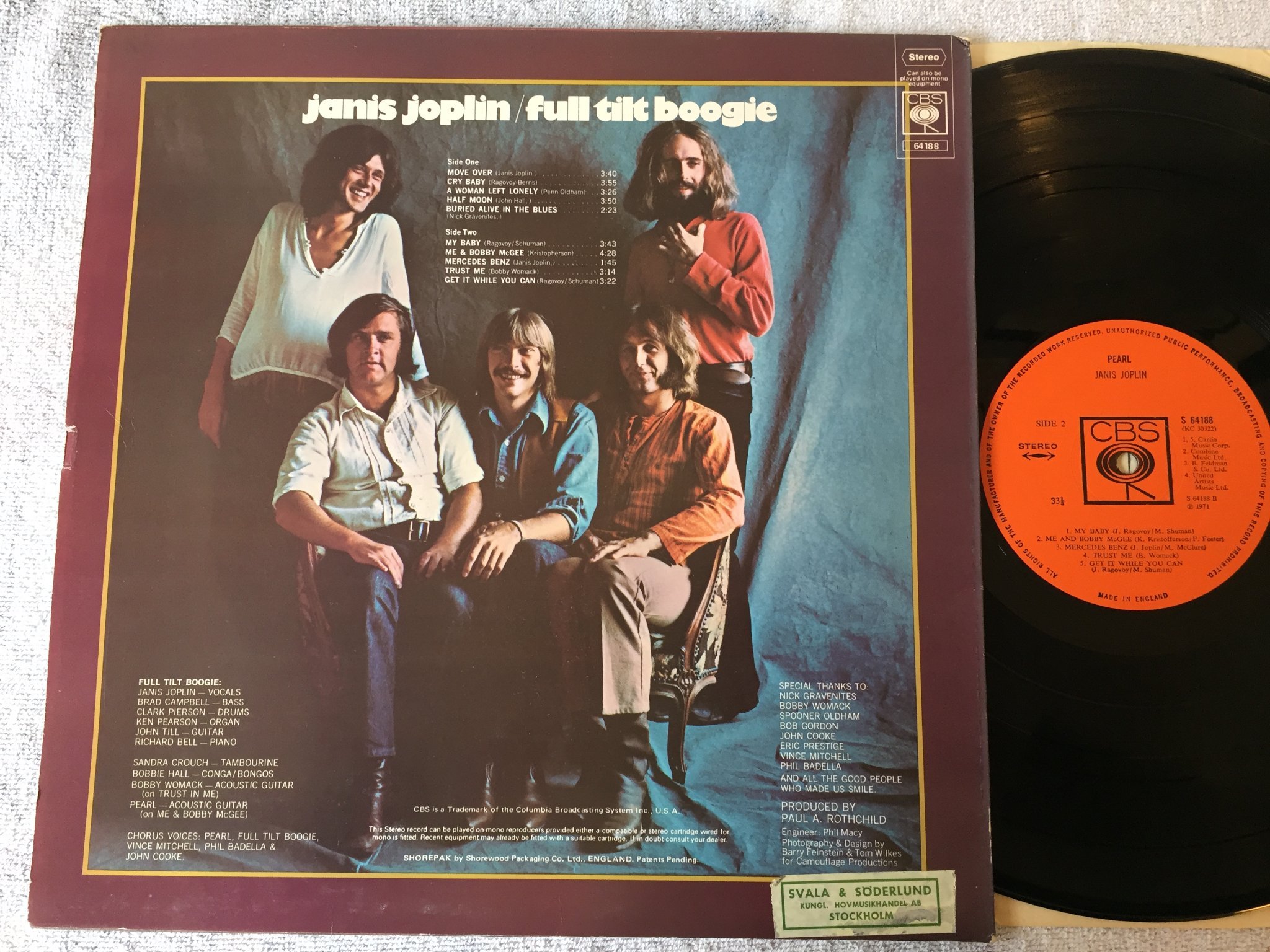 Omslagsbild för skivan JANIS JOPLIN pearl LP -71 UK boxed CBS S 64188