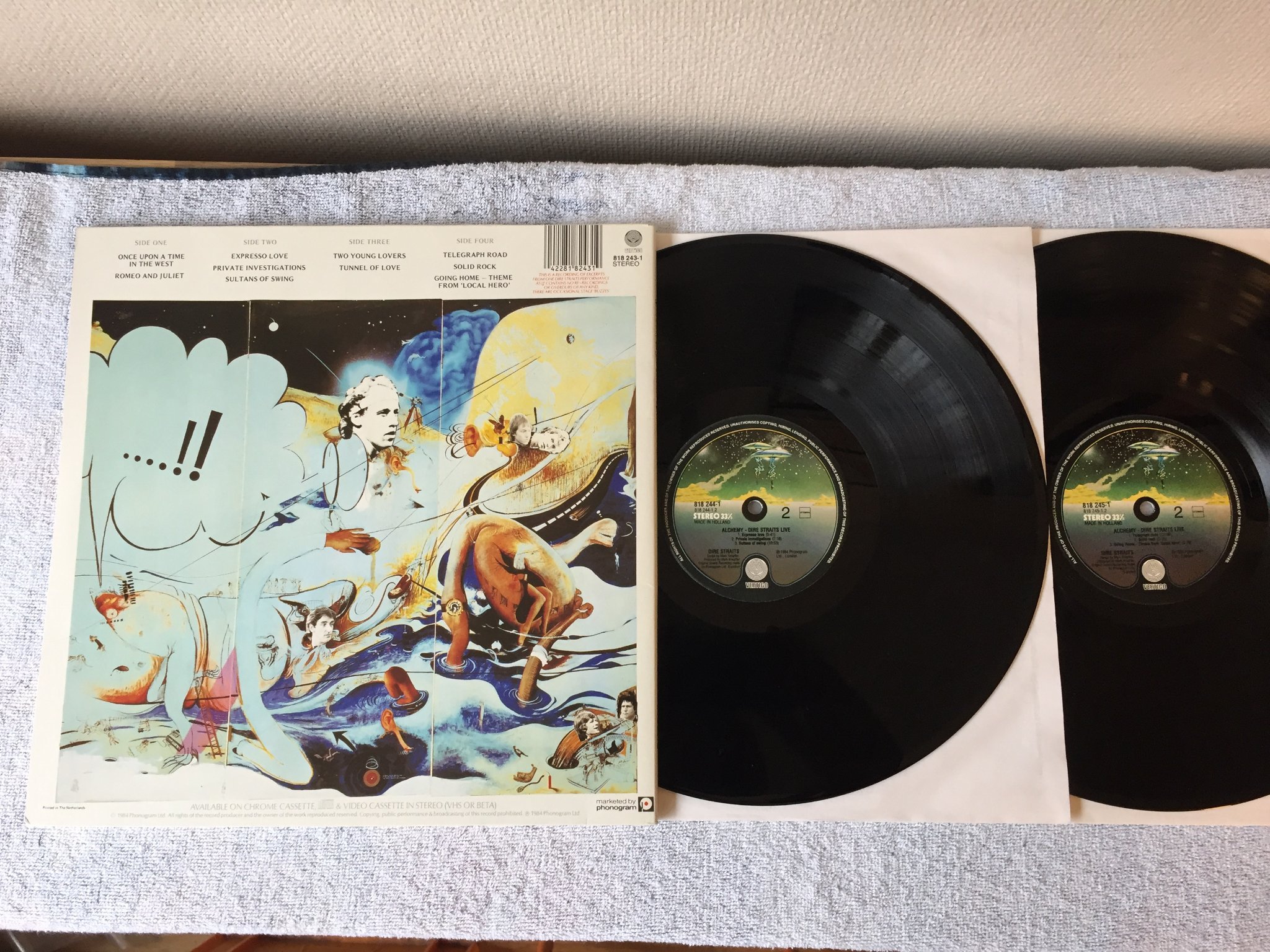 Omslagsbild för skivan DIRE STRAITS alchemy 2xLP -84 VERTIGO 818244-1