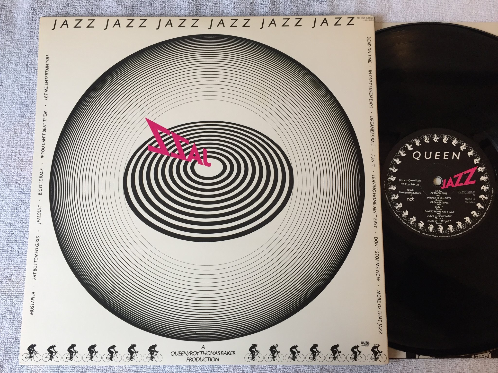 Omslagsbild för skivan QUEEN jazz LP Swe EMI 7C 064-61820