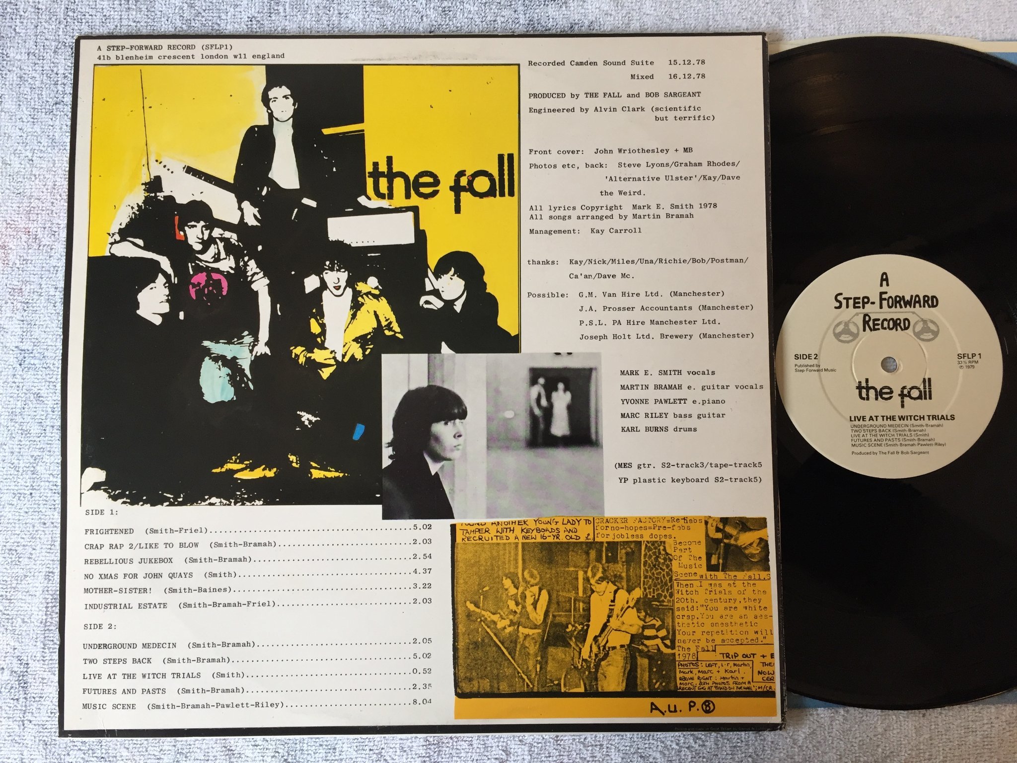 Omslagsbild för skivan THE FALL Live At The Witch Trials LP -79 UK STEP-FORWARD SFLP 1 rare!!!