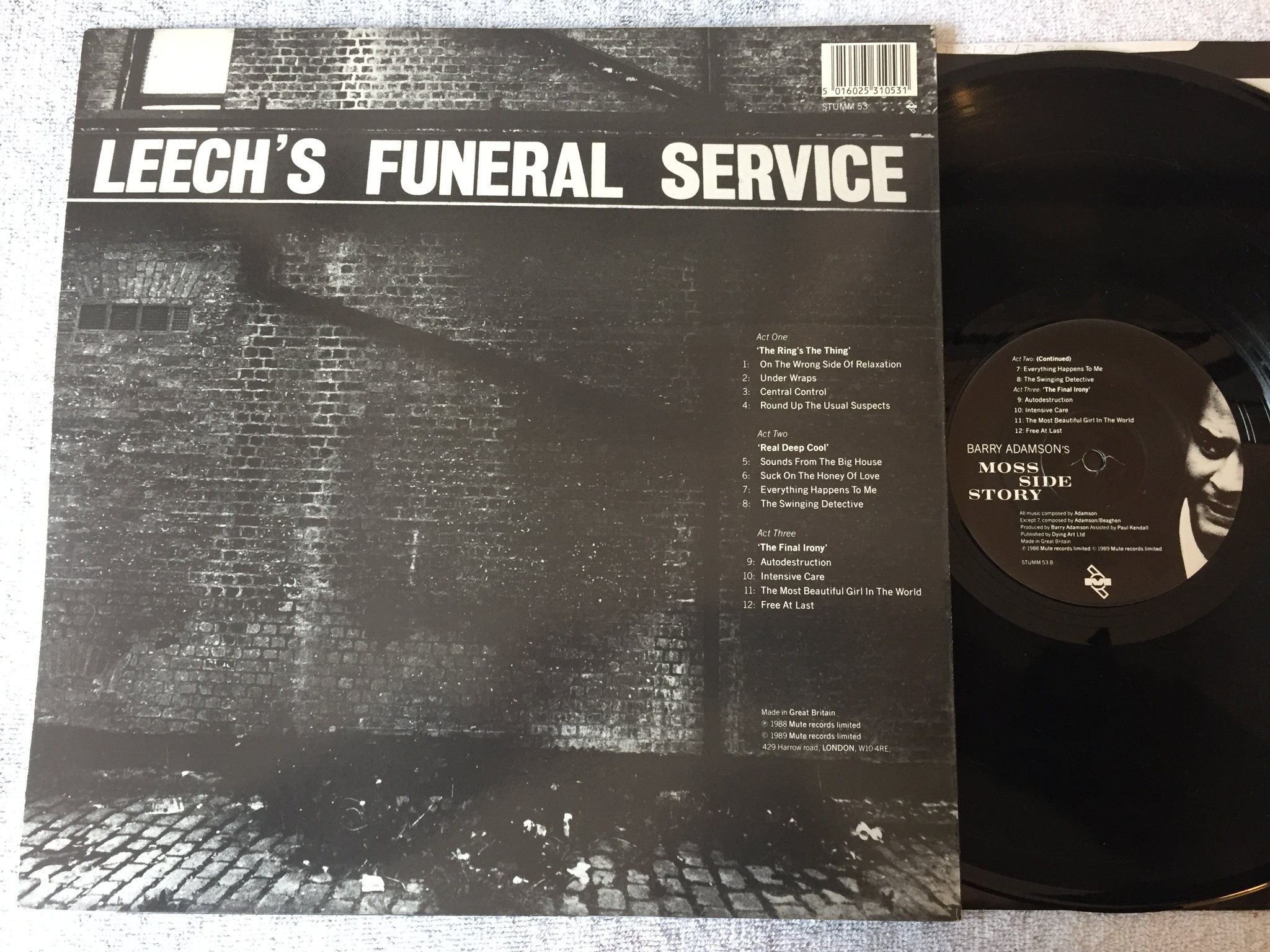 Omslagsbild för skivan BARRY ADAMSON’S moss side story LP MUTE STUMM 53