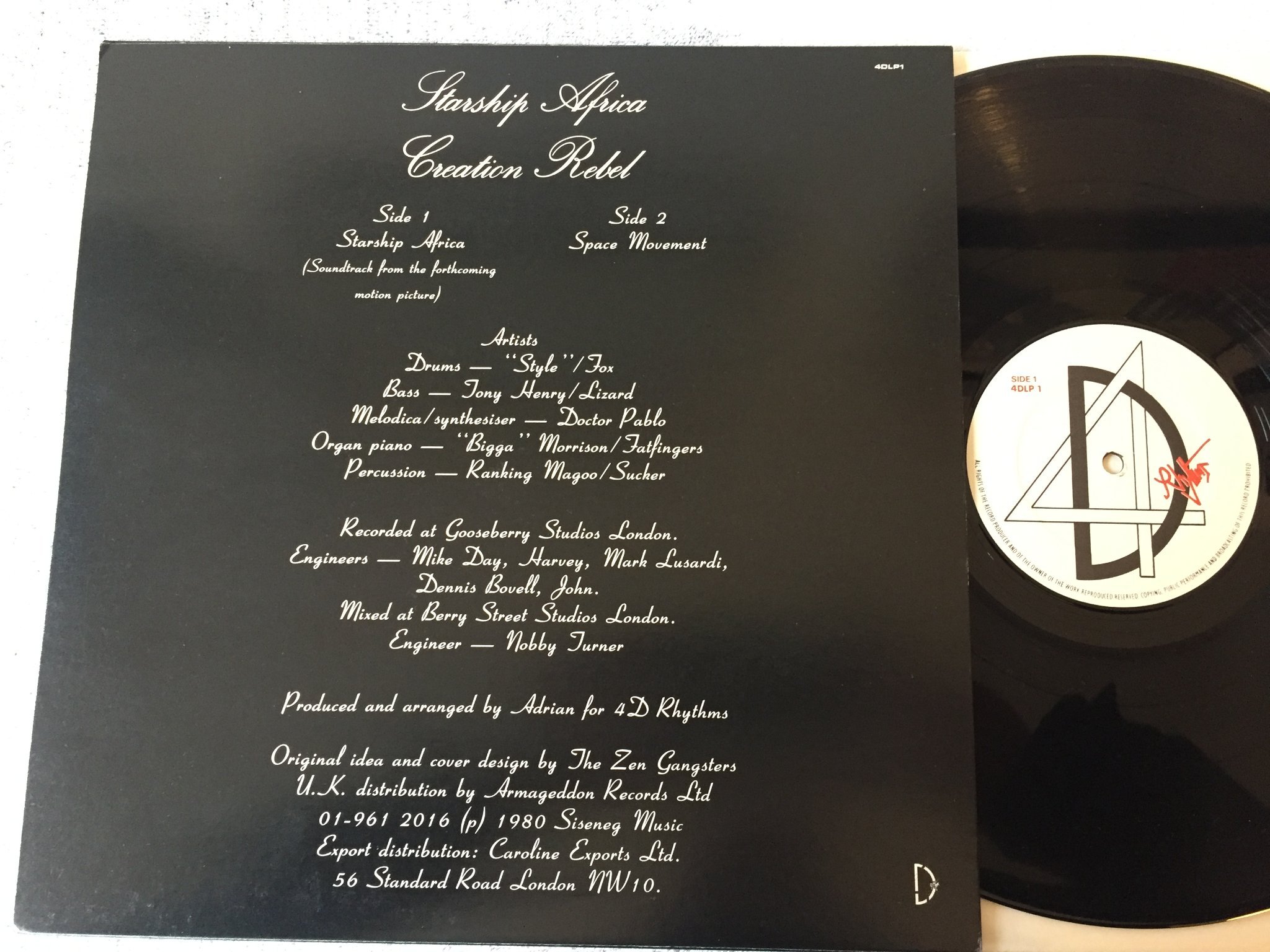 Omslagsbild för skivan CREATION REBEL Starship Africa LP -80 UK 4D RHYTHMS 4DLP1