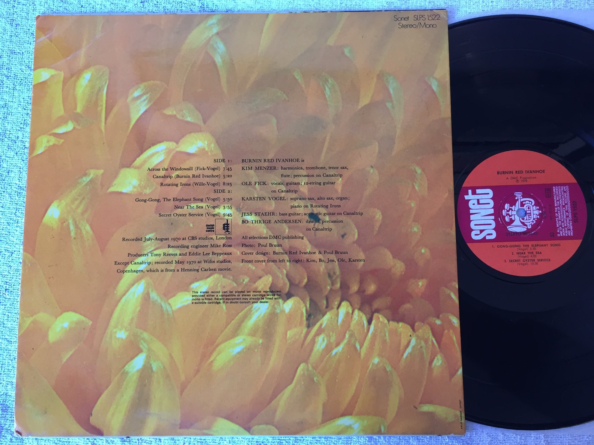Omslagsbild för skivan BURNING RED IVANHOE s/t LP -70 Den SONET SLPS 1522 danish psych rock