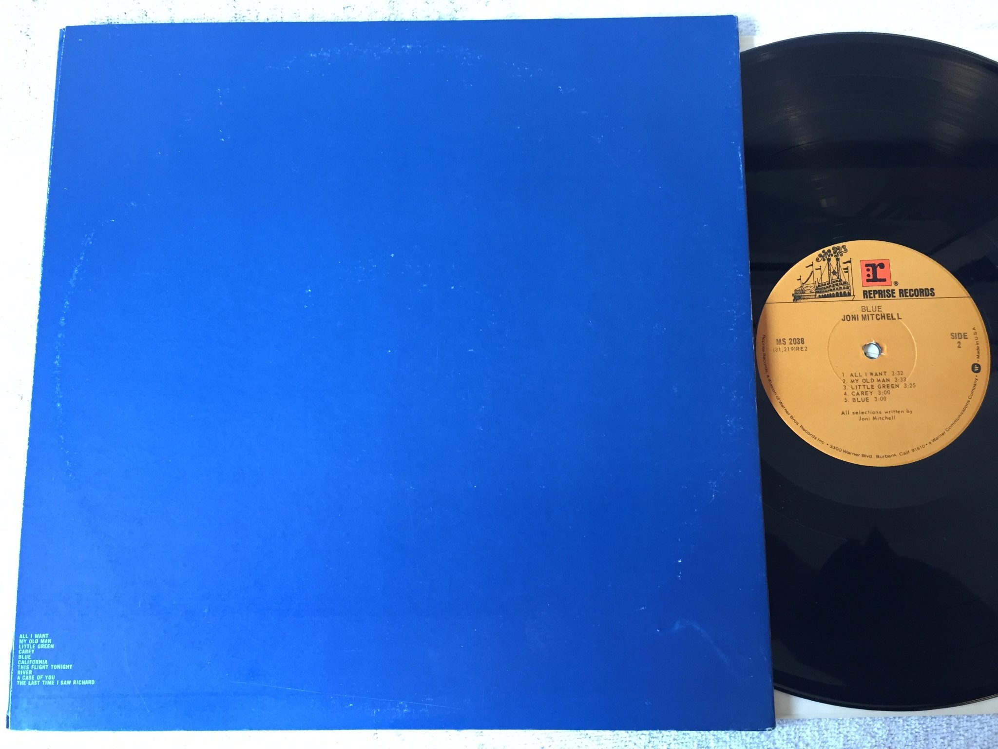 Omslagsbild för skivan JONI MITCHELL blue LP  US REPRISE MS 2038