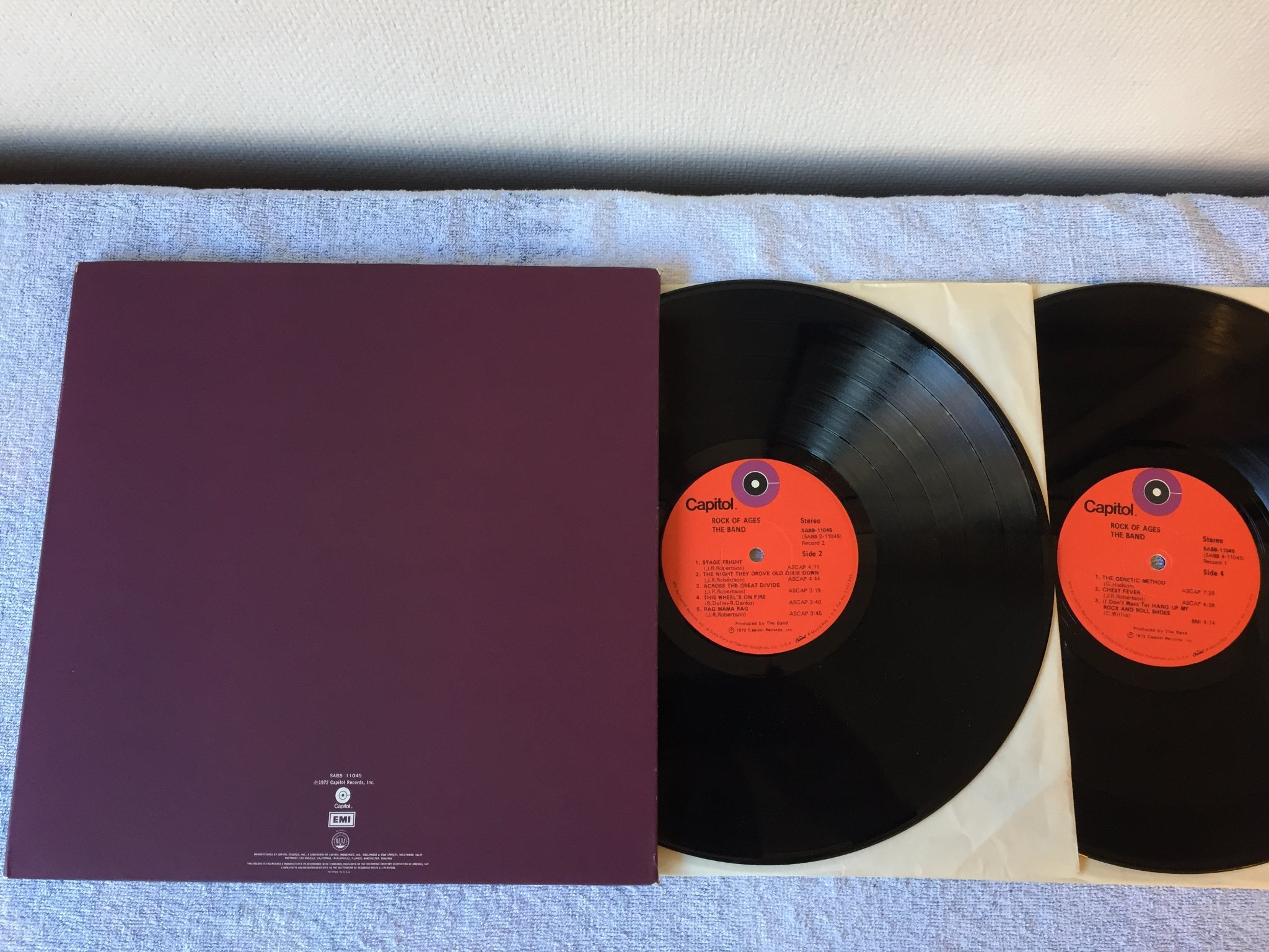 Omslagsbild för skivan THE BAND rock of ages 2xLP -72 US CAPITAL SABB 11045