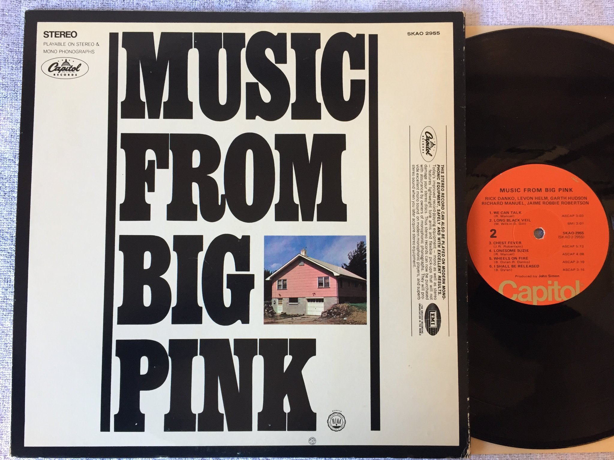 Omslagsbild för skivan THE BAND music from big pink LP CAPITOL SKAO 2955