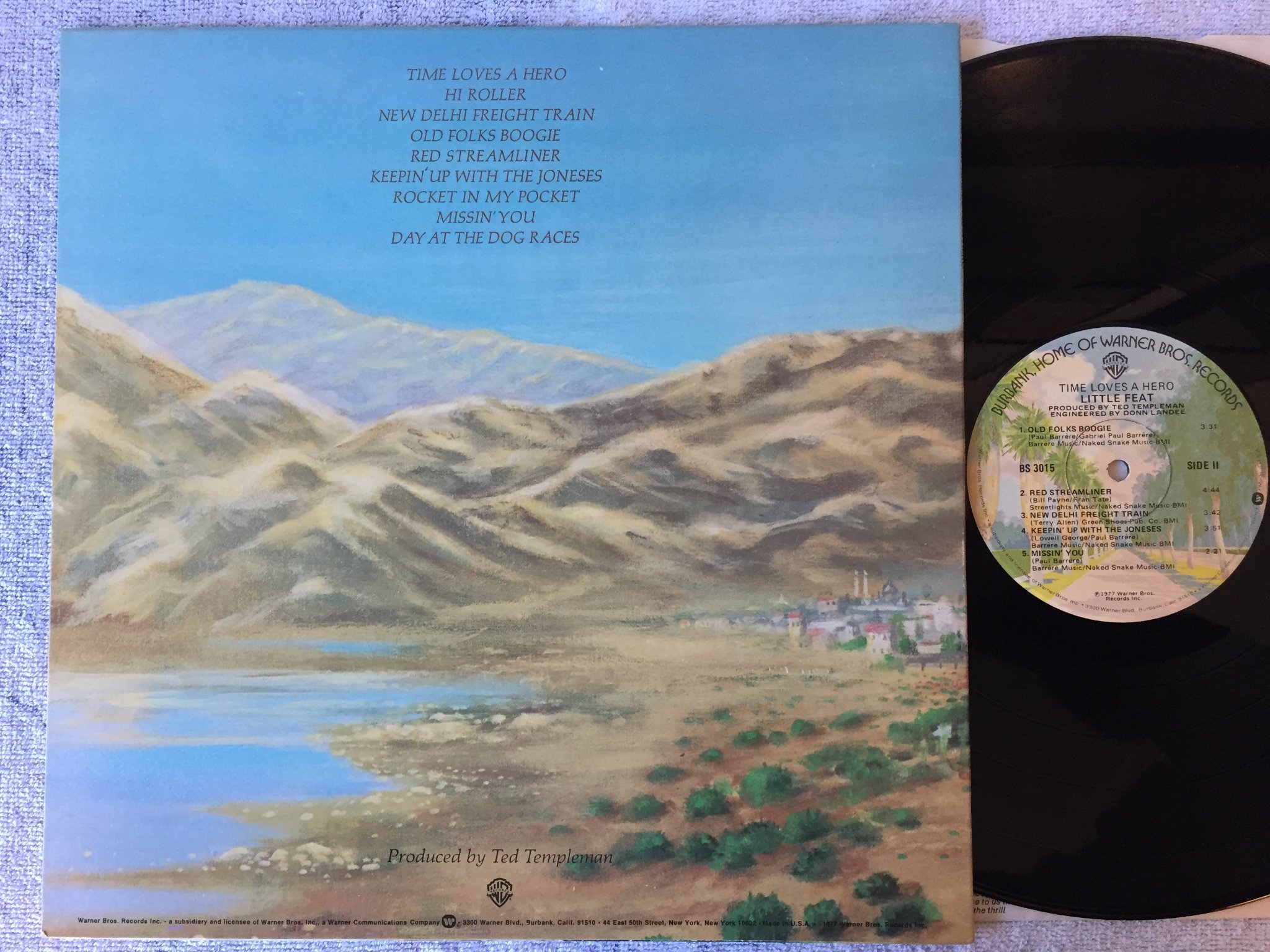 Omslagsbild för skivan LITTLE FEAT time loves a hero LP -77 US WARNER BROS BS 3015