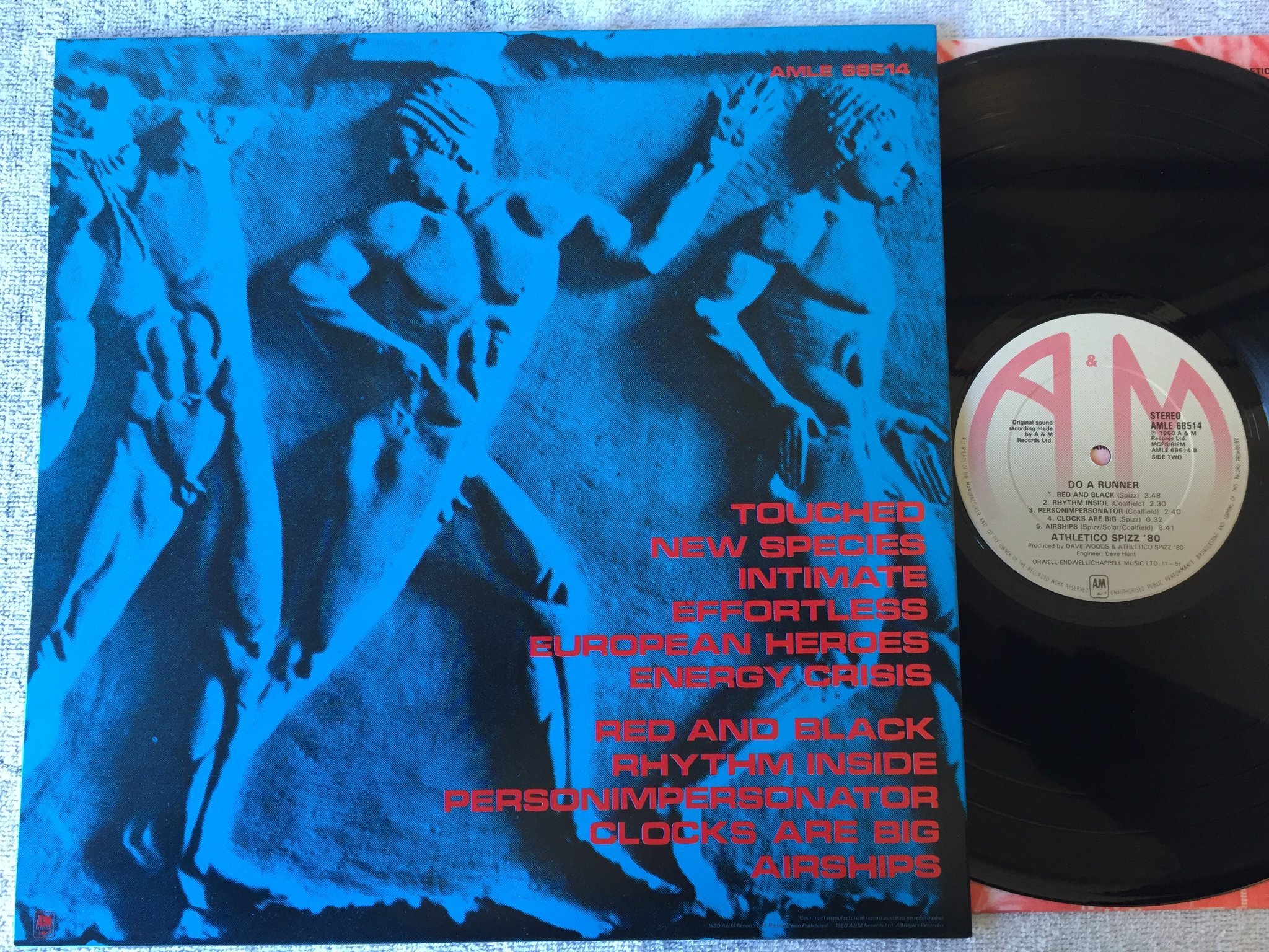 Omslagsbild för skivan ATHLETICO SPIZZ 80  Do A Runner LP -80 UK A&M AMLE 68514