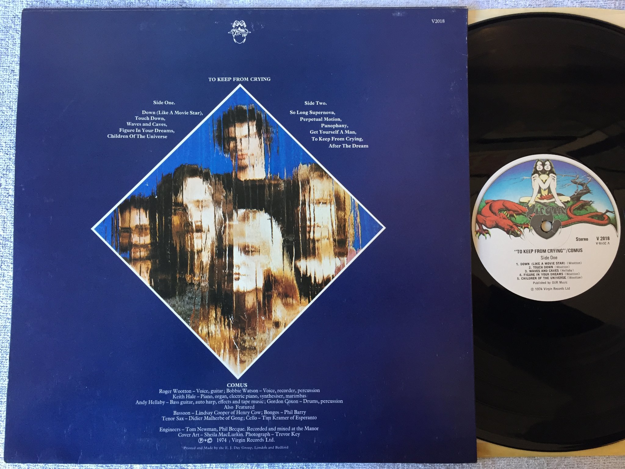 Omslagsbild för skivan COMUS to keep from crying LP -74 UK VIRGIN V2018