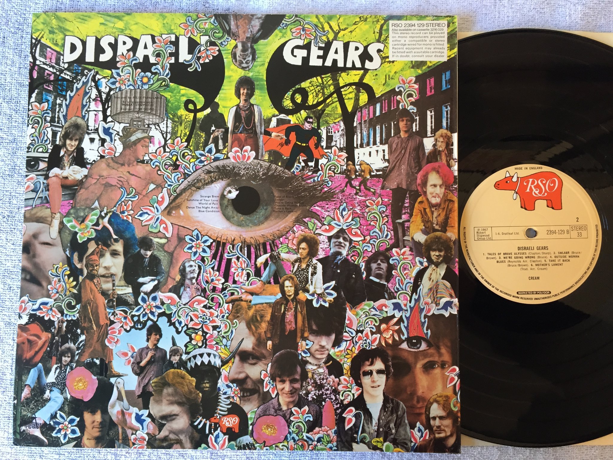 Omslagsbild för skivan CREAM Disraeli gears LP UK RSO 2394-129