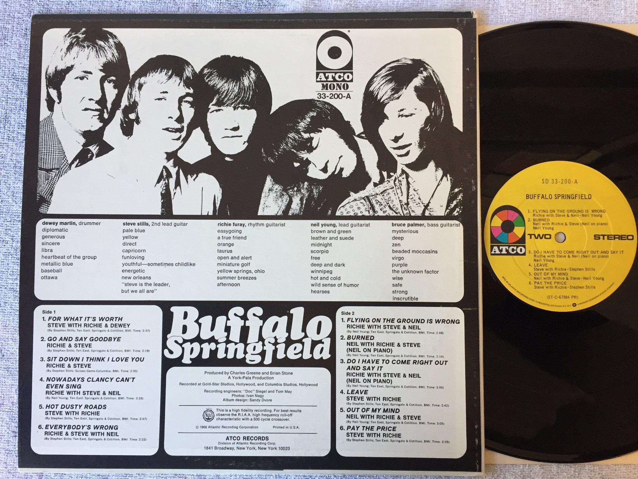 Omslagsbild för skivan BUFFALO SPRINGFIELD s/t LP US ATCO SD 33-200
