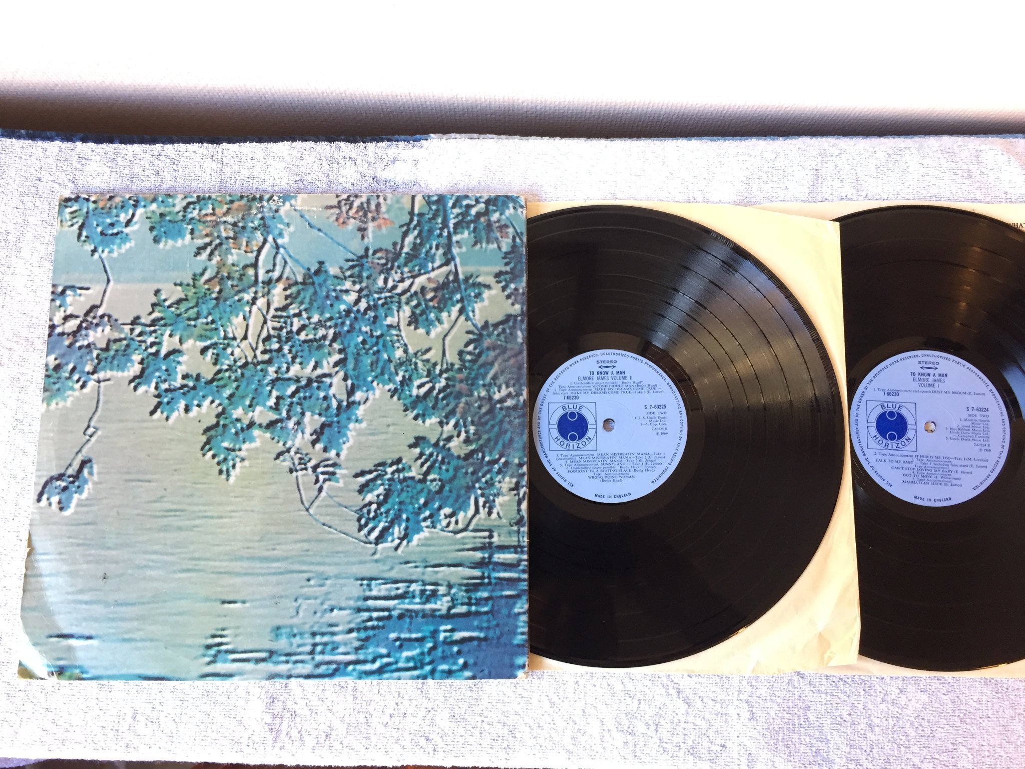 Omslagsbild för skivan ELMORE JAMES to know a man 2xLP -69 UK BLUE HORIZON 7-66230