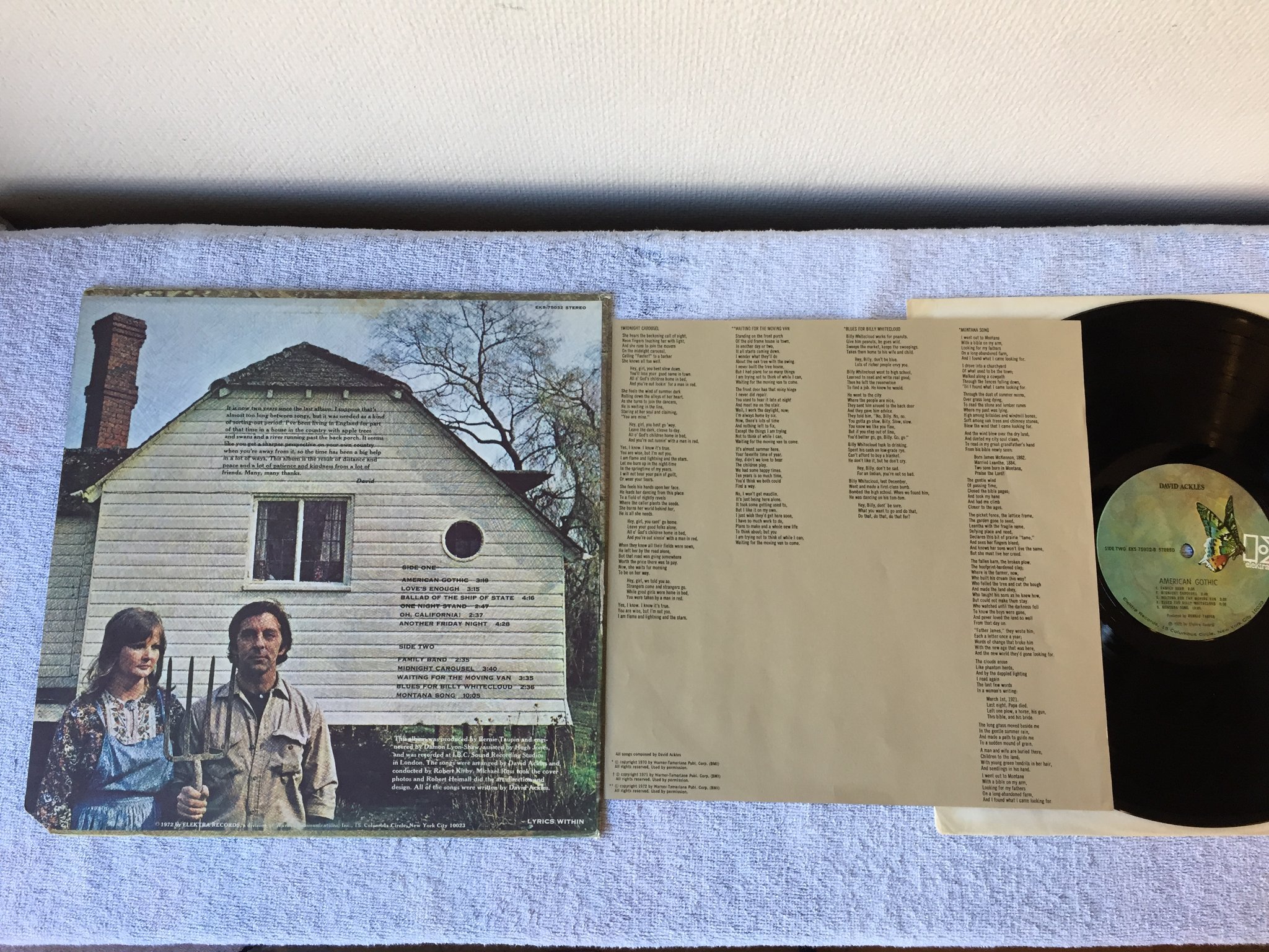 Omslagsbild för skivan DAVID ACKLES American gothic LP -72 US ELEKTRA EKS 75032