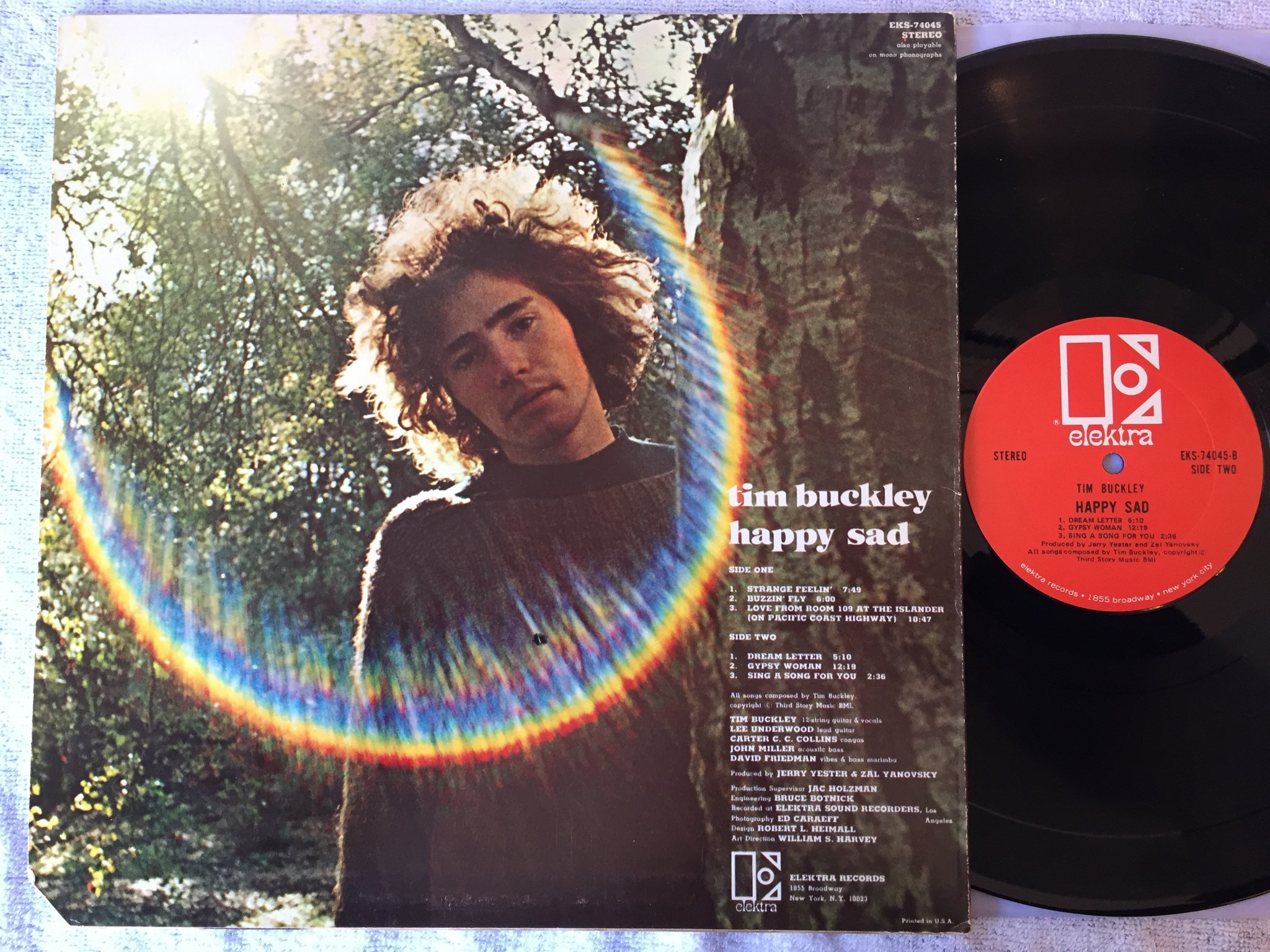 Omslagsbild för skivan TIM BUCKLEY happy sad LP US ELEKTRA EKS-74045