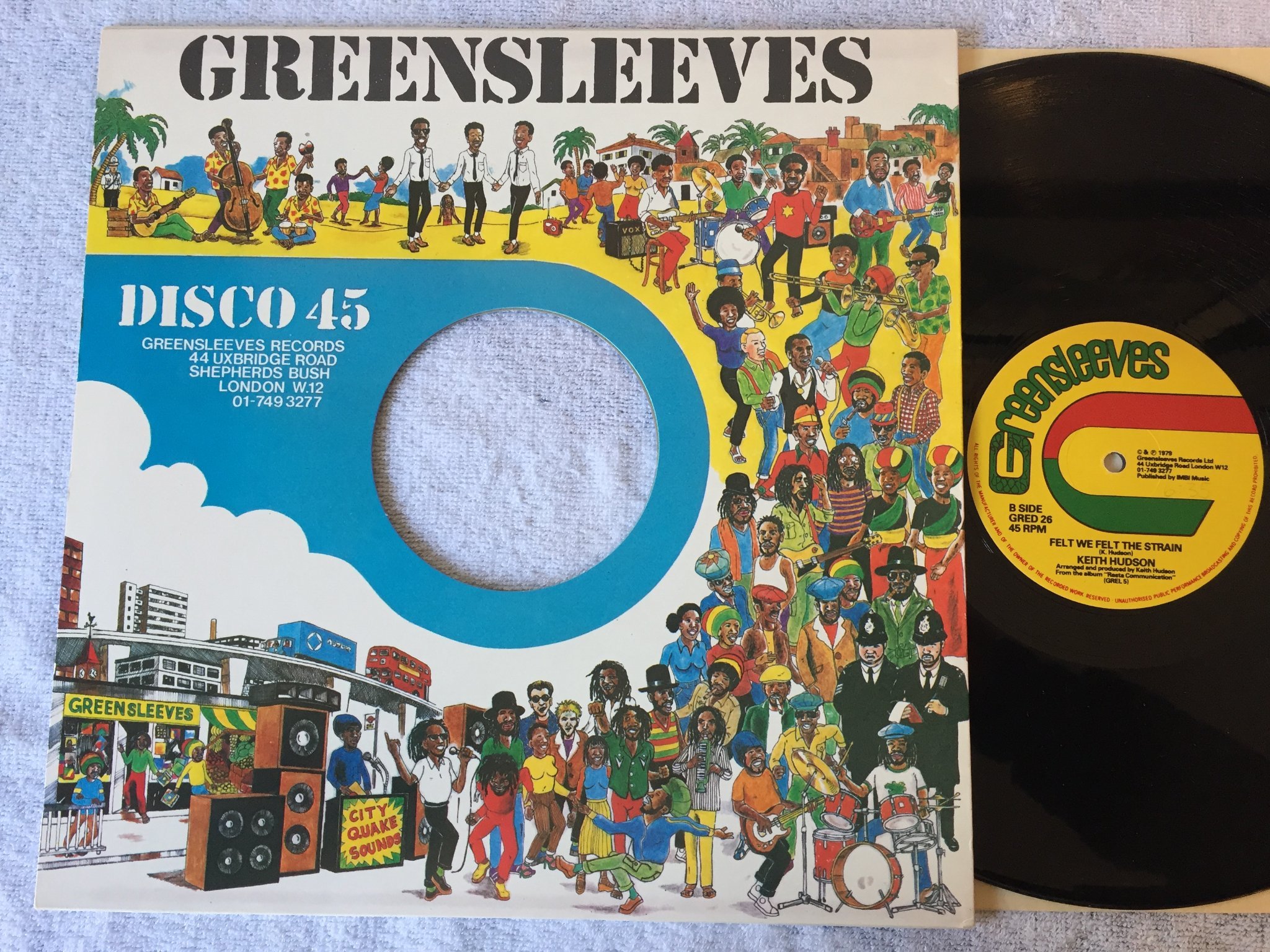 Omslagsbild för skivan KEITH HUDSON felt we felt the strain 12”tolva -79 UK GREENSLEEVES GRED 26