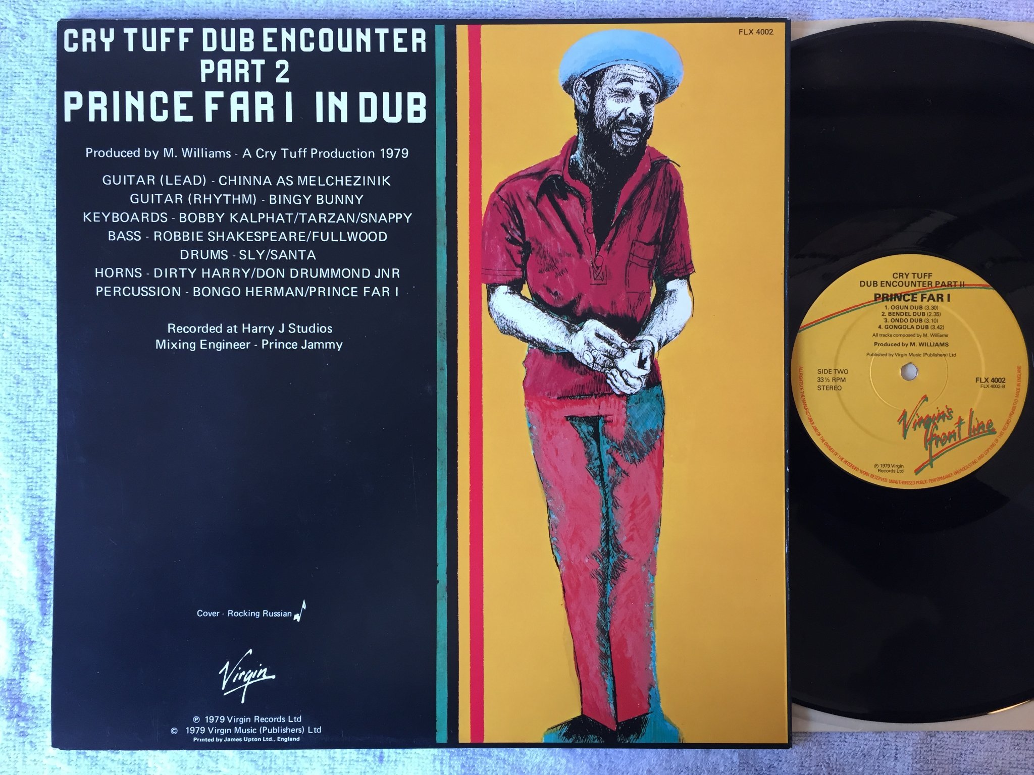 Omslagsbild för skivan PRINCE FAR I cry tuff dub encounter part II LP -79 UK FRONT LINE FLX 4002