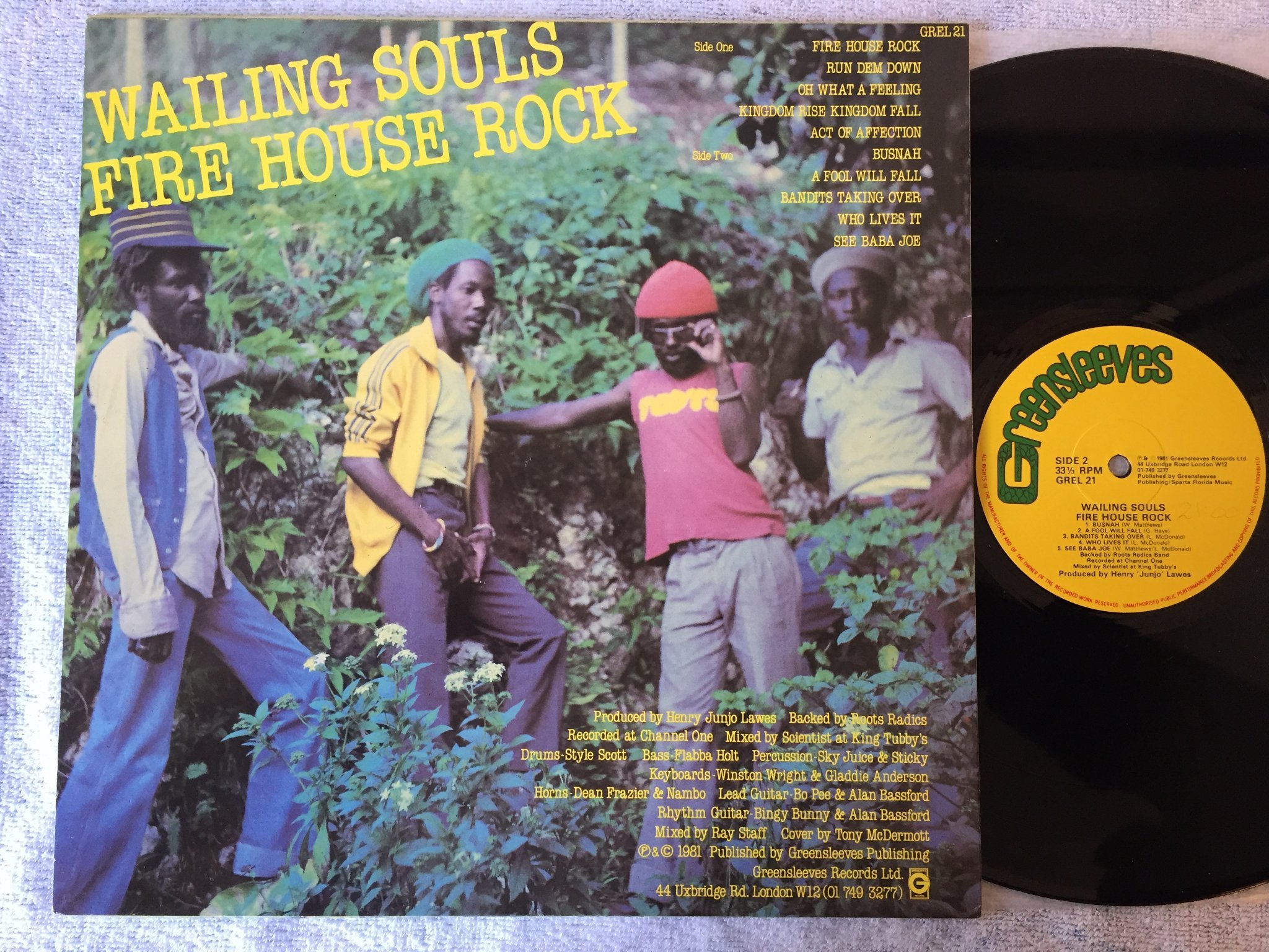 Omslagsbild för skivan WAILING SOULS fire house rock LP -81 UK GREENSLEEVES GREL 21