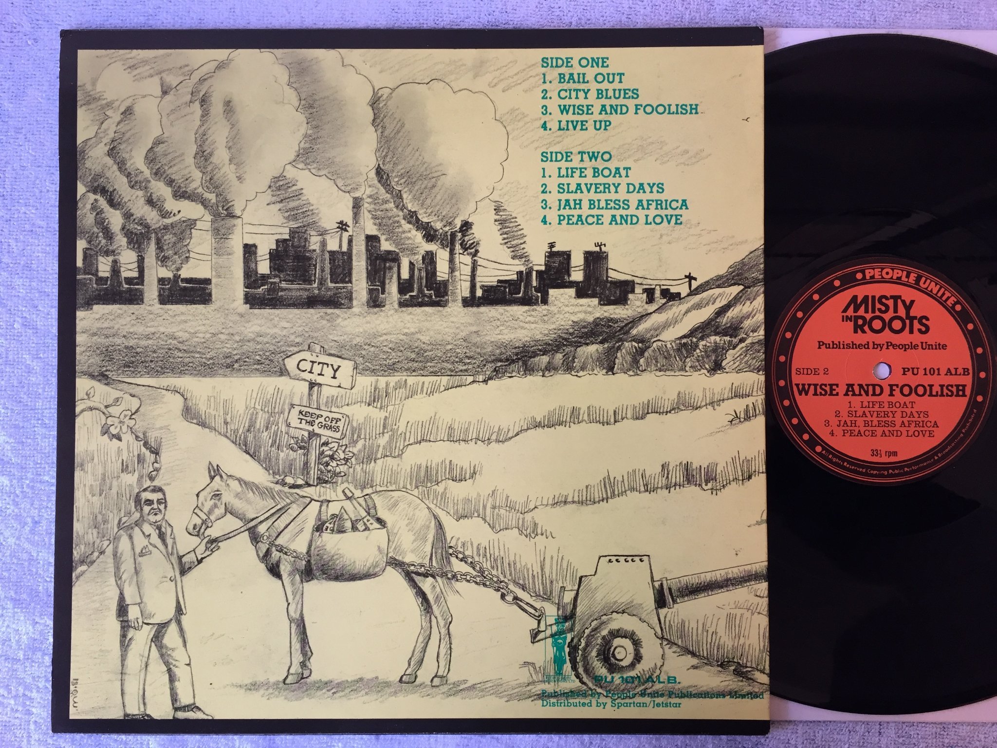 Omslagsbild för skivan MISTY IN ROOTS wise and roots LP -81 UK PEOPLE UNITE PU 101 ALB