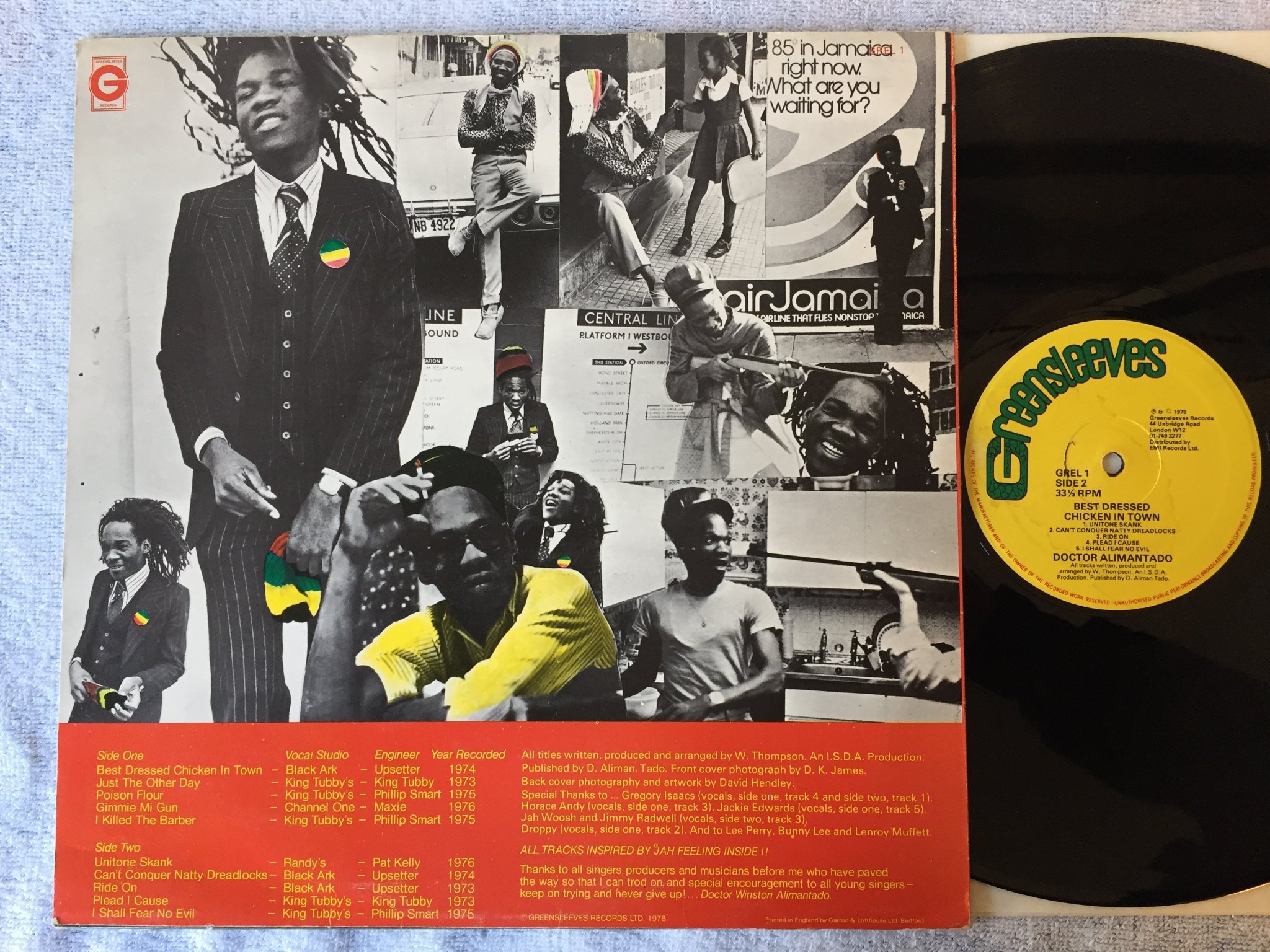 Omslagsbild för skivan DOCTOR ALIMANTADO best dressed chicken in town LP -78 UK GREENSLEEVES GREL 1