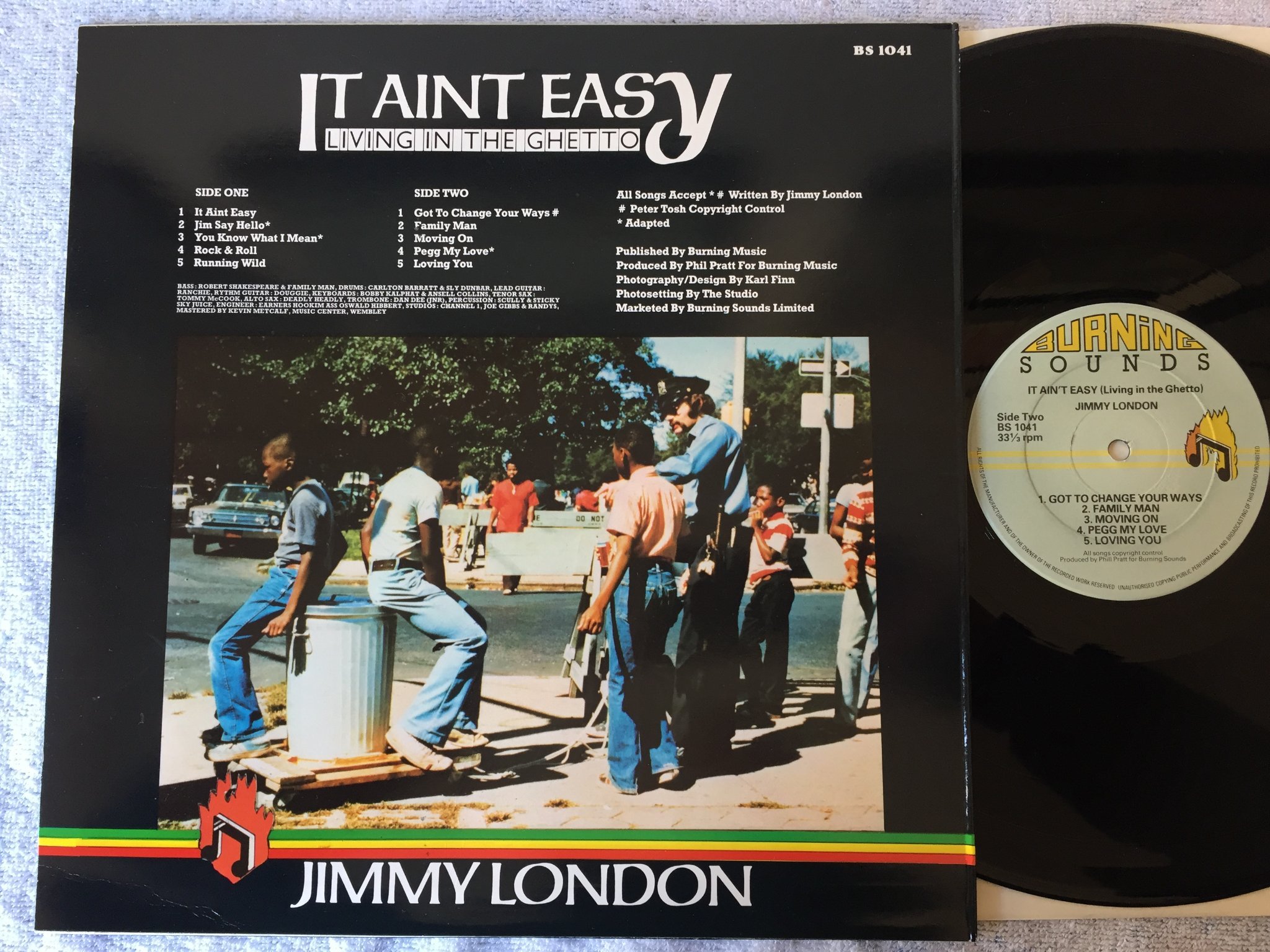 Omslagsbild för skivan JIMMY LONDON it ain’t easy LP -80 UK BURNING SOUNDS BS 1041