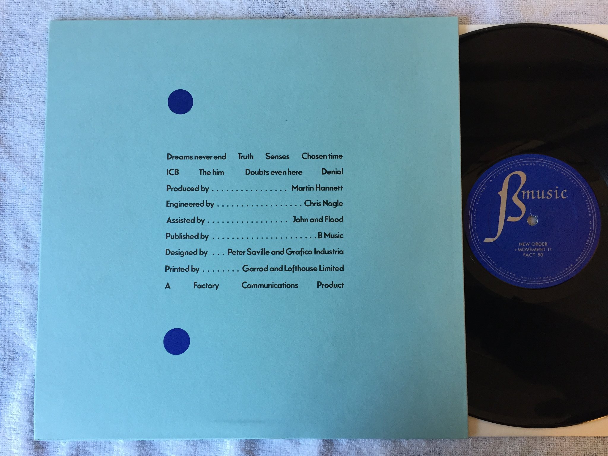 Omslagsbild för skivan NEW ORDER movement 1 LP -81 UK A2 / Carlton Pressing  TOPP EX !!