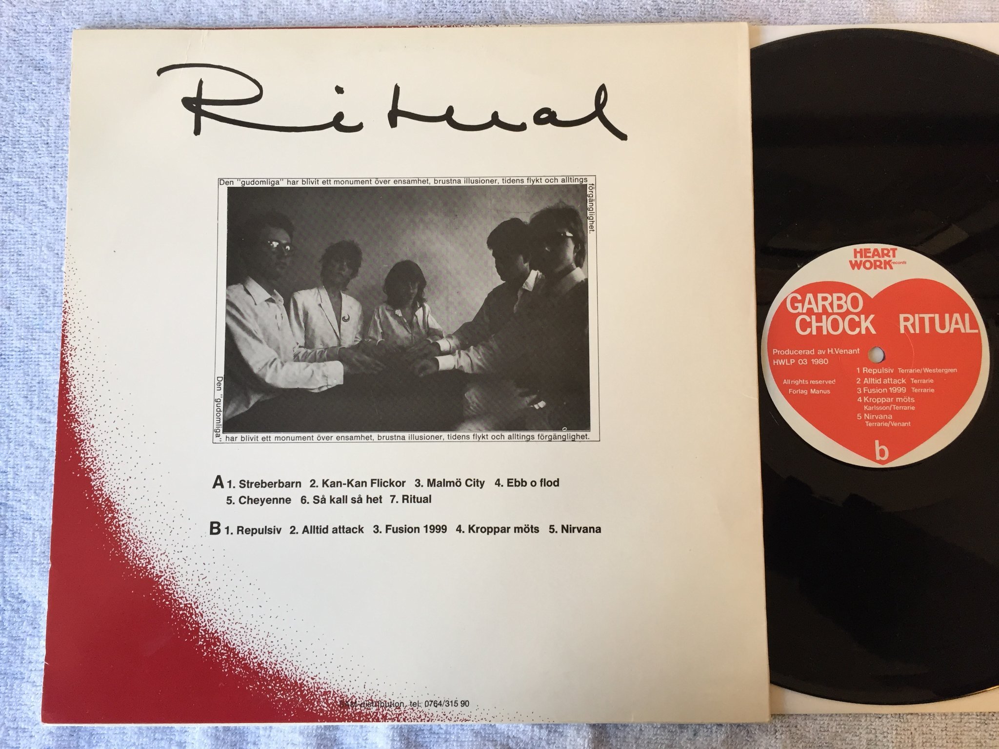 Omslagsbild för skivan GARBOCHOCK ritual LP -80 Swe HEARTWORK HWLP 03