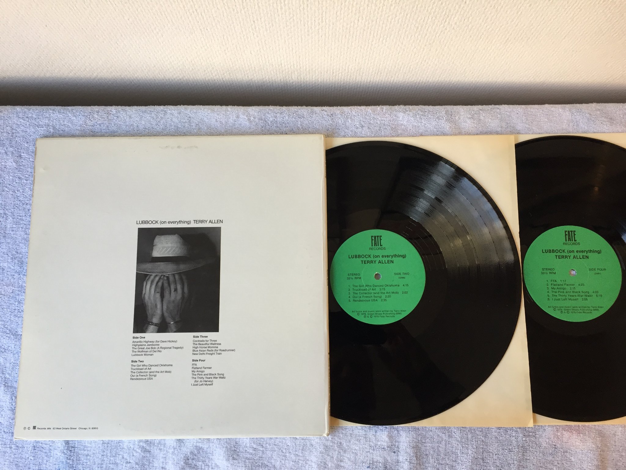 Omslagsbild för skivan TERRY ALLEN Lubbock (on everything) 2xLP -78 US FATE 33996 country rock