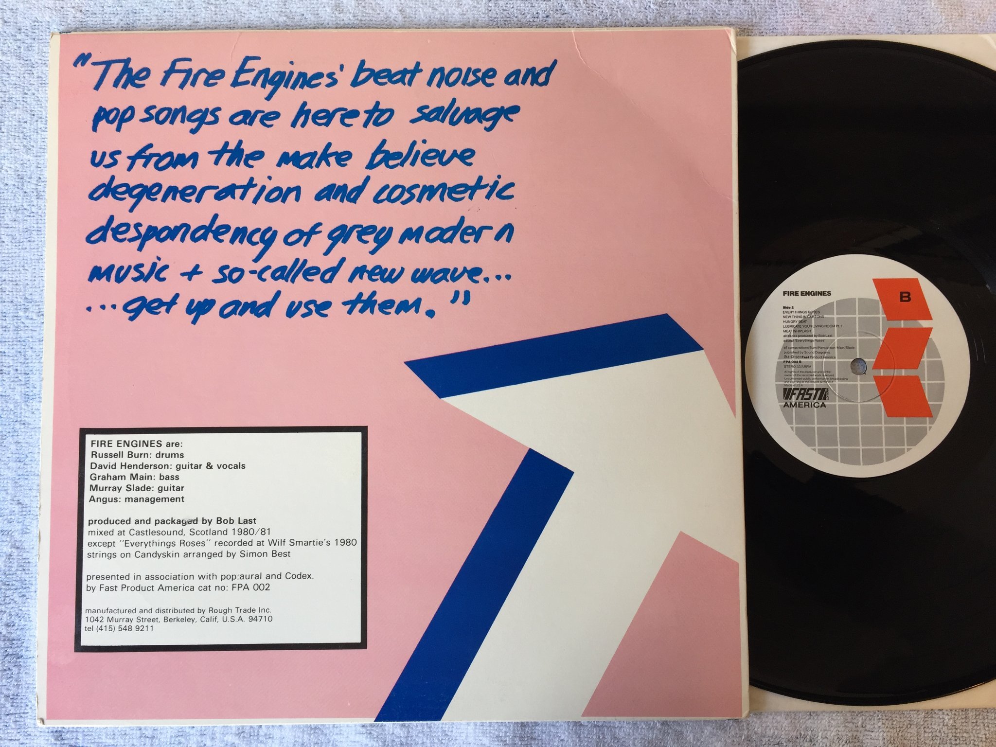 Omslagsbild för skivan FIRE ENGINES Aufgeladen Und Bereit Fur Action Und Spass LP -81 US FAST PRODUCT  