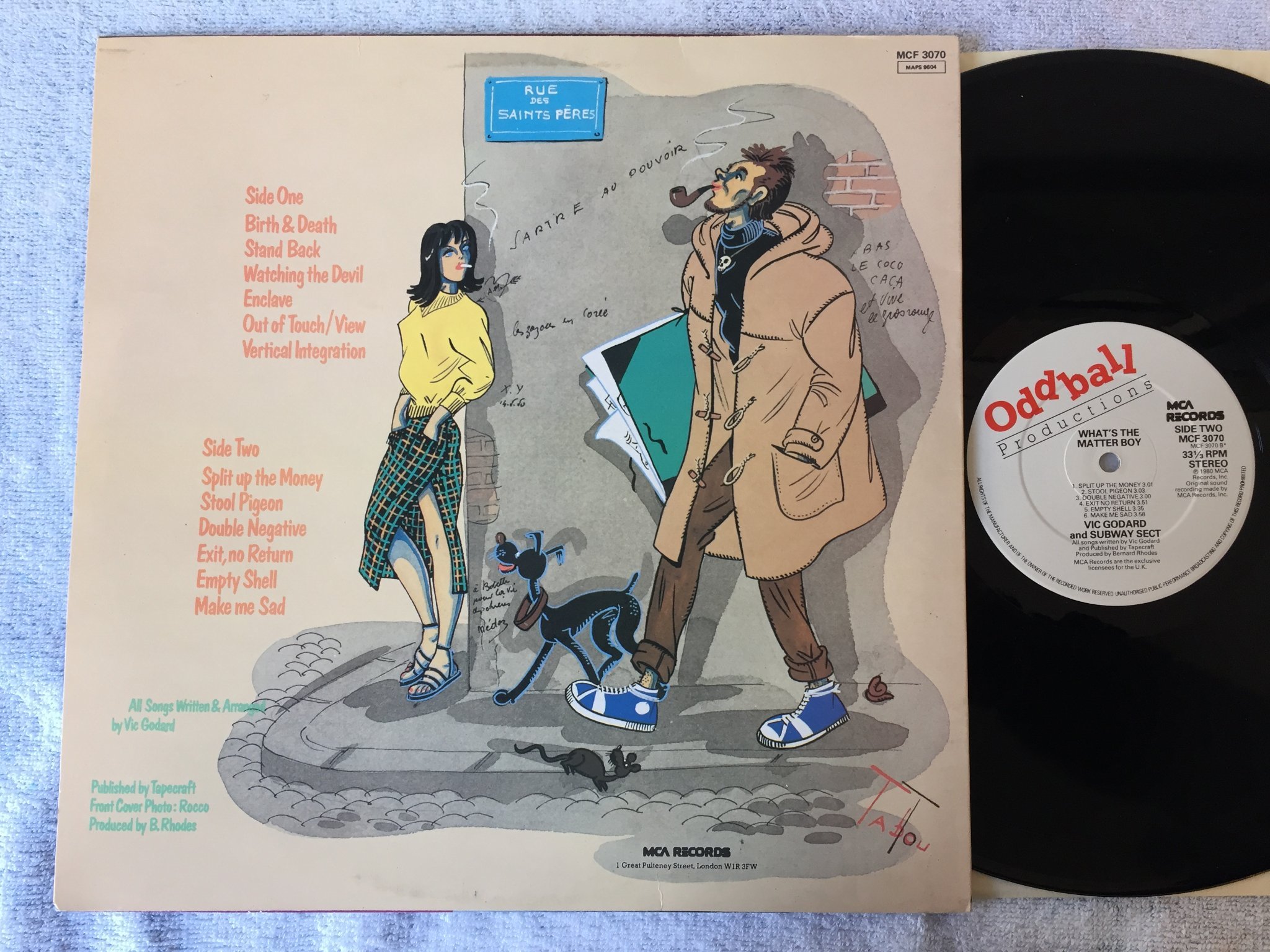 Omslagsbild för skivan VIC GODARD & SUBWAY SECT what’s the matter boy LP -80 MCA MCF 3070