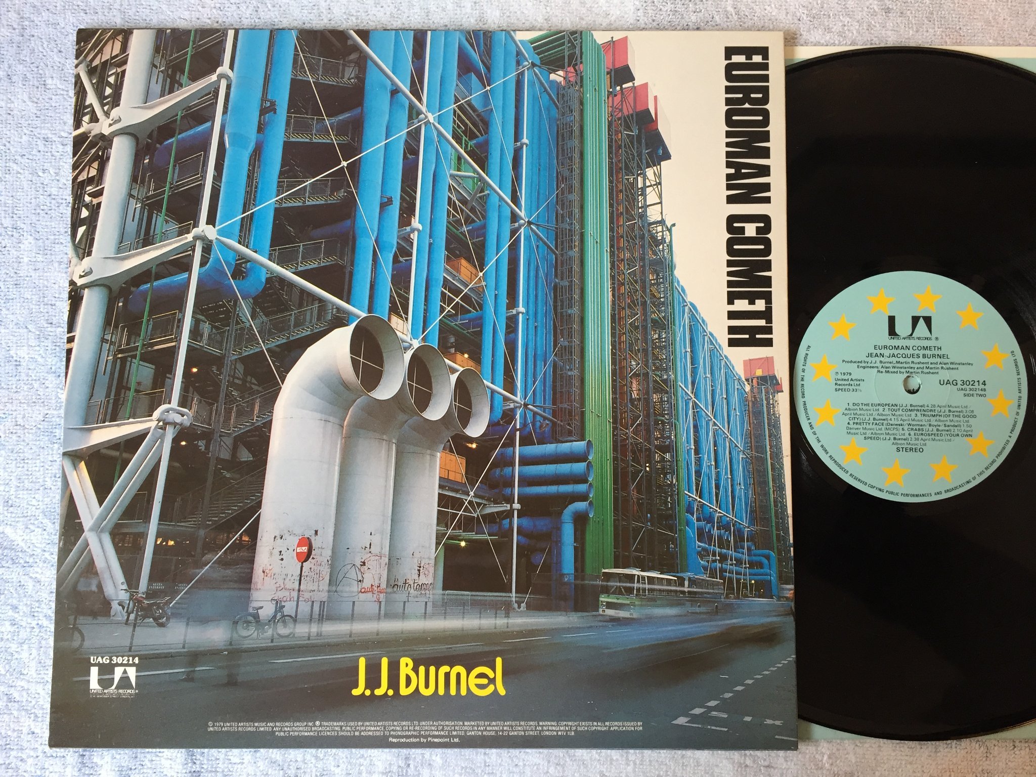 Omslagsbild för skivan JEAN-JACQUES BURNEL euroman cometh LP -79 UK UNITED ARTISTS UAG 30214