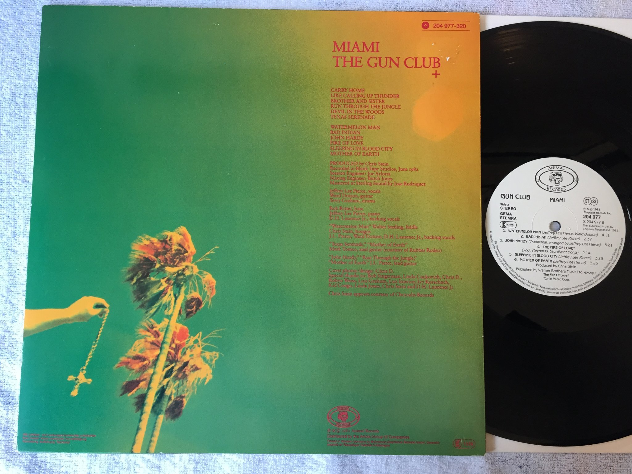 Omslagsbild för skivan MIAMI GUN CLUB Miami LP -82 Hol ANIMAL RECORDS 204977