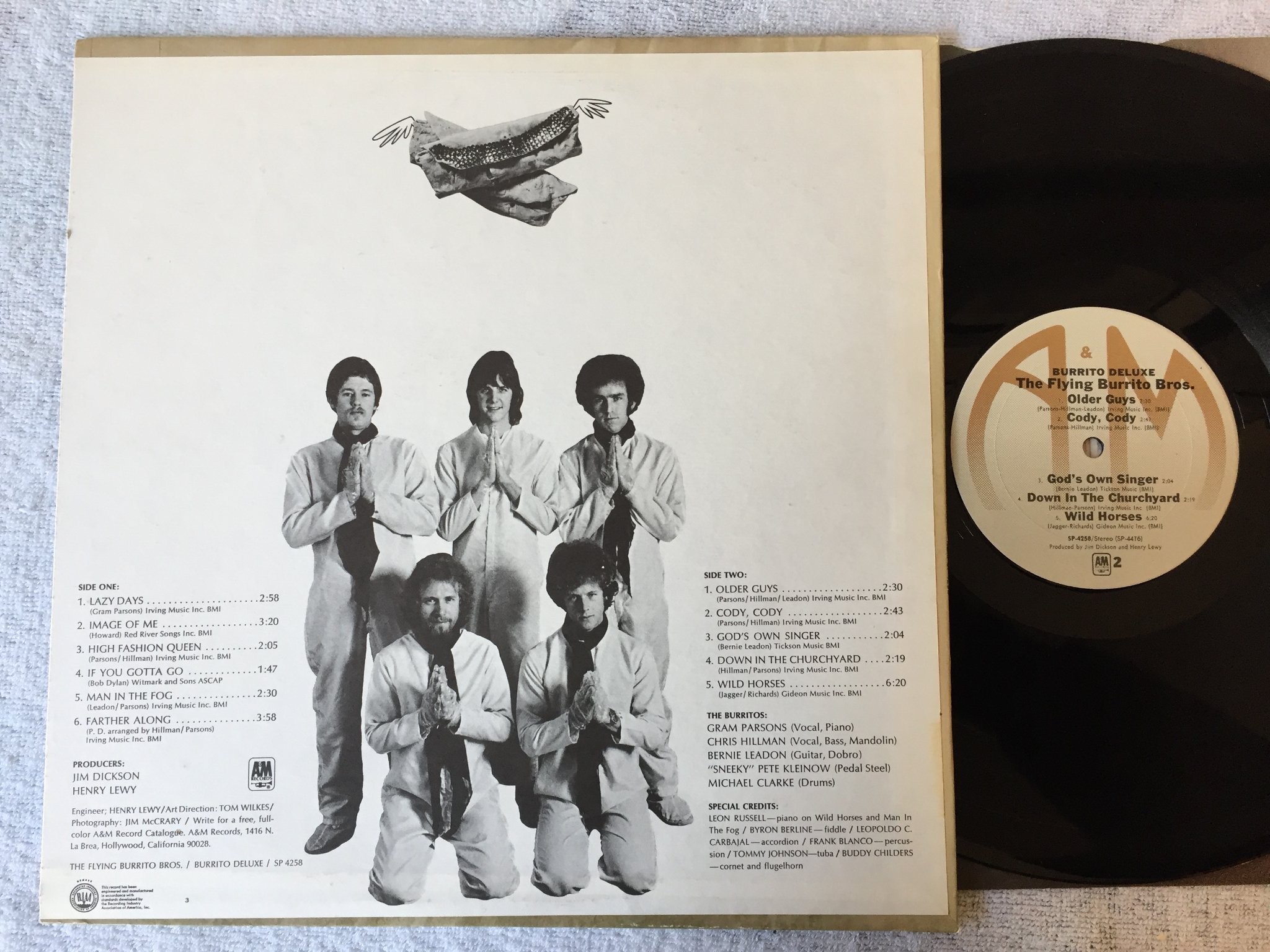 Omslagsbild för skivan THE FLYING BURRITO BROS - burrito deluxe LP -70/76 US A&M SP-4258