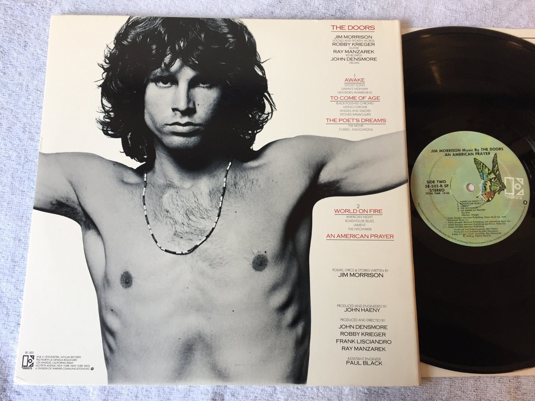 Omslagsbild för skivan JIM MORRSION music by the doors LP -78 US ELEKTRA 5E-502