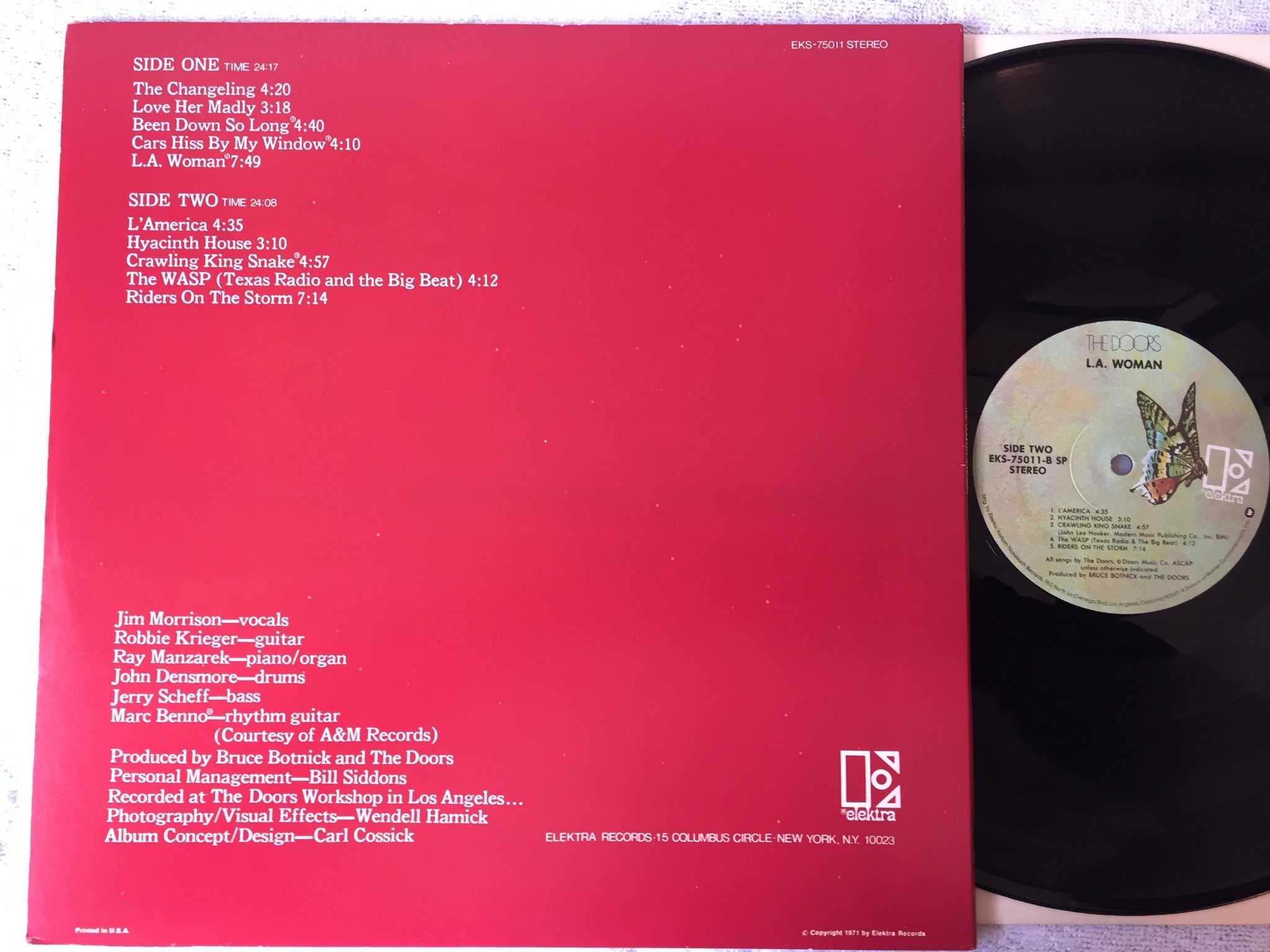 Omslagsbild för skivan THE DOORS L.A. woman LP US ELEKTRA EKS-75011