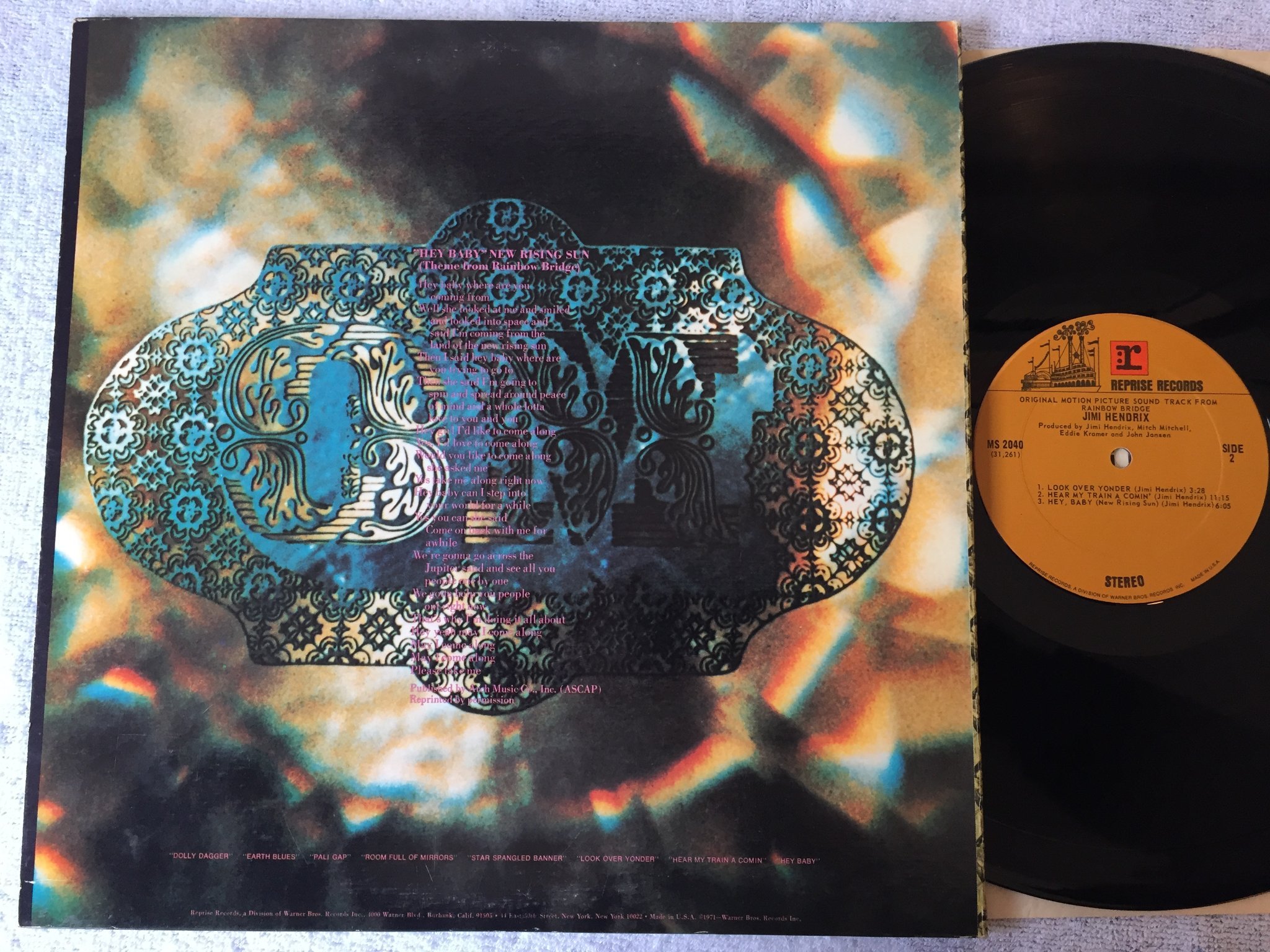 Omslagsbild för skivan JIMI HENDRIX rainbow bridge LP US REPRISE MS 2040