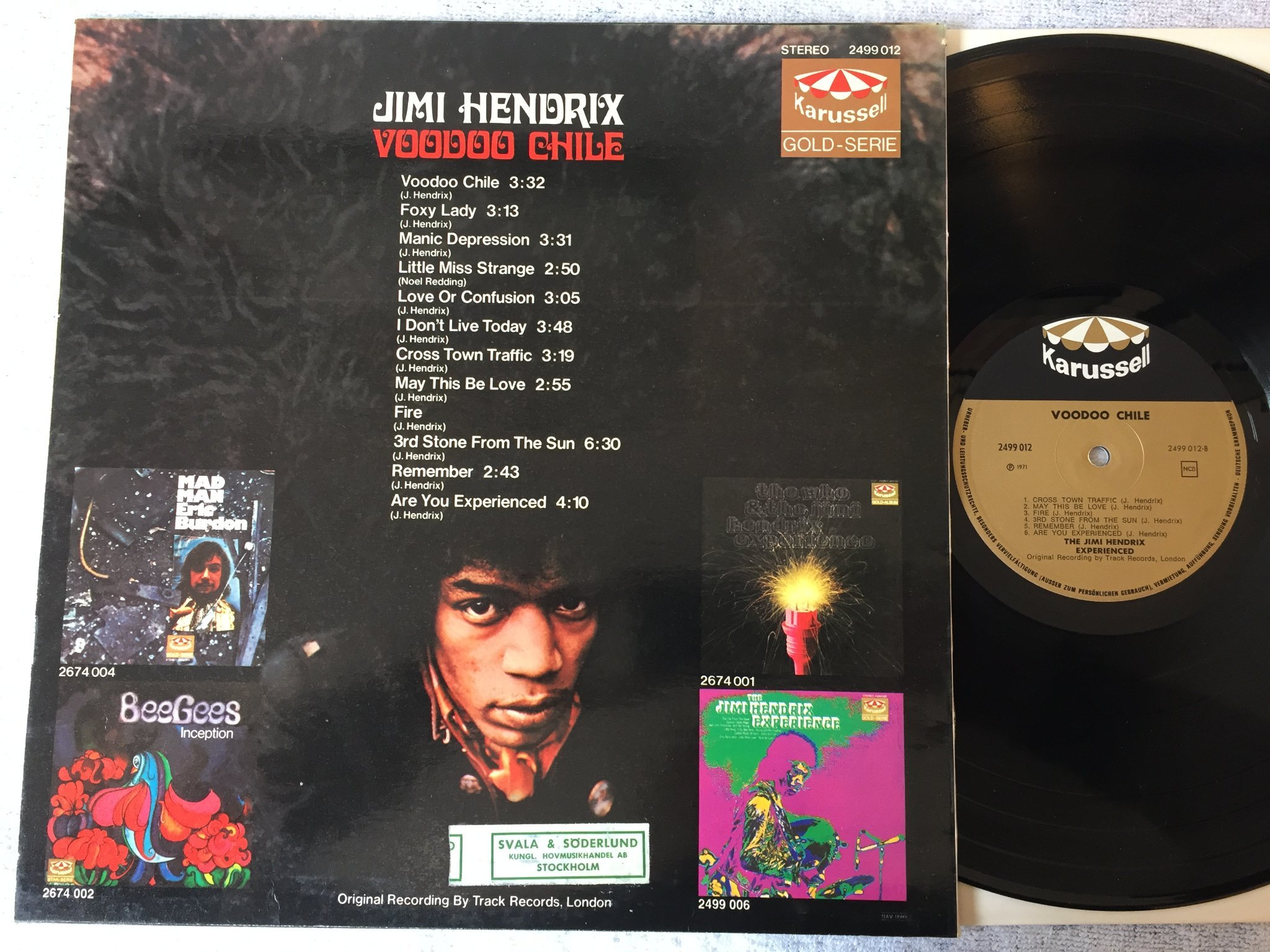 Omslagsbild för skivan JIMI HENDRIX EXPERIENCE  voodoo Chile LP (ncb) KARUSELL 2499012
