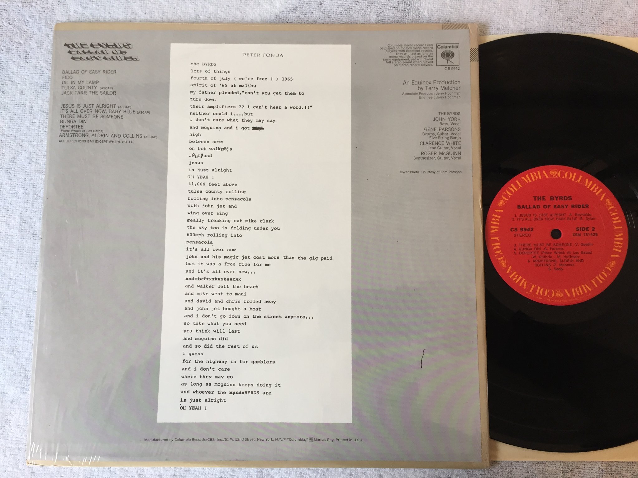 Omslagsbild för skivan THE BYRDS ballad of easy rider LP US COLUMBIA CS 9942