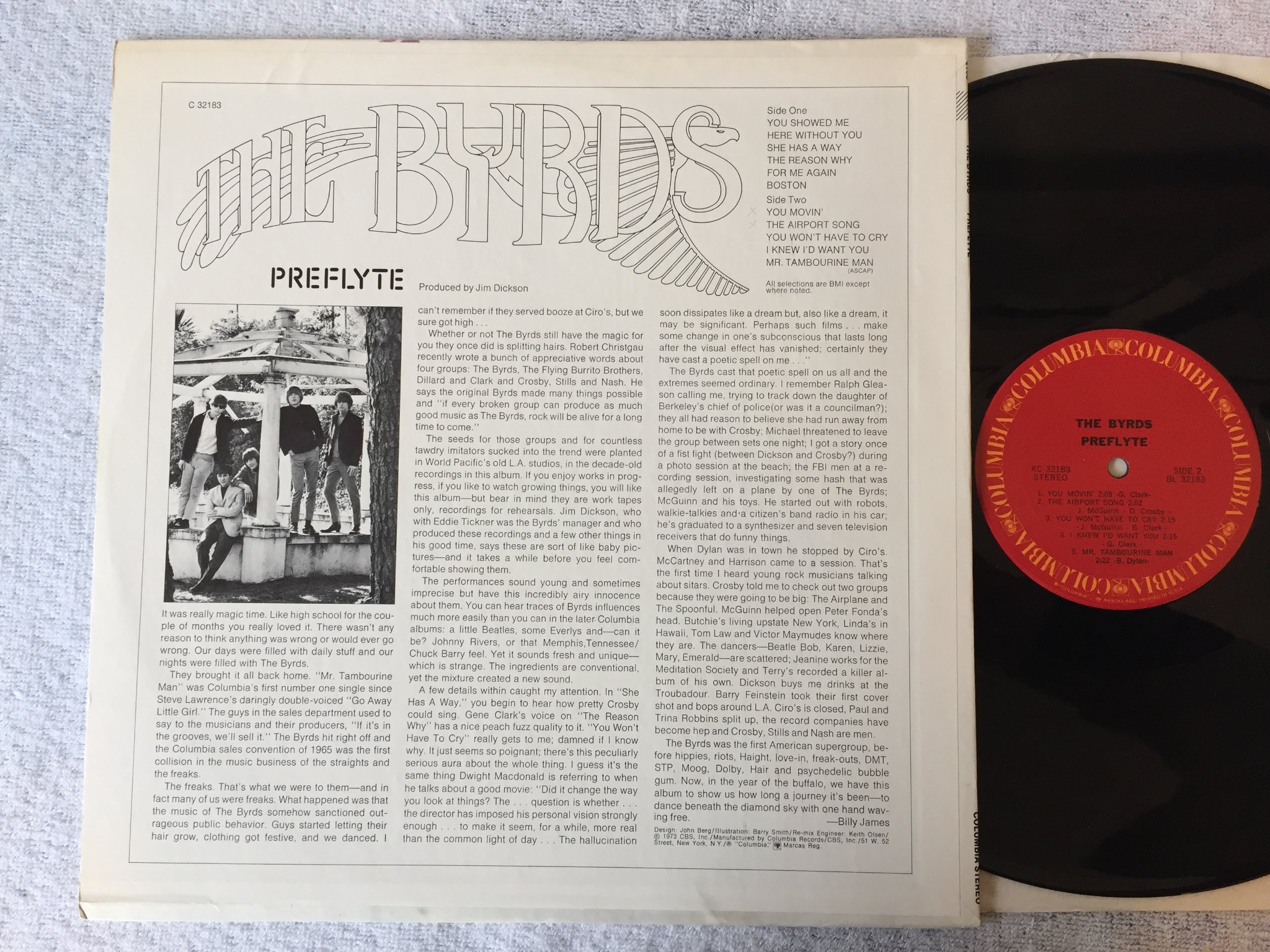 Omslagsbild för skivan THE BYRDS preflyte  LP US COLUMBIA C 32183