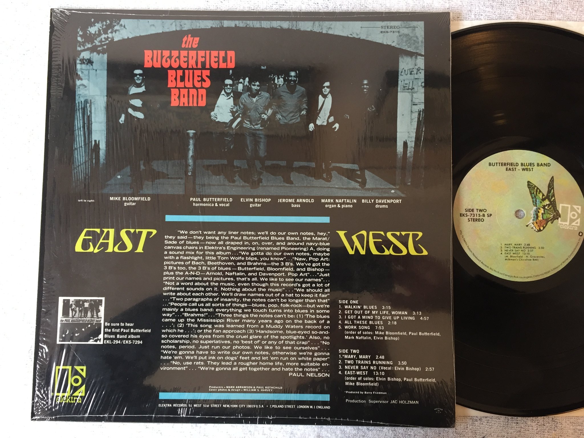 Omslagsbild för skivan THE BUTTERFIELD BLUES BAND east-west LP US ELEKTRA EKS 7315