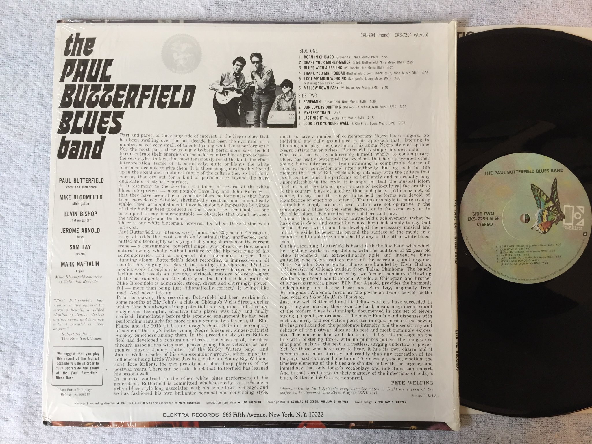 Omslagsbild för skivan THE BUTTERFIELD BLUES BAND s/t LP US ELEKTRA EKS 7294