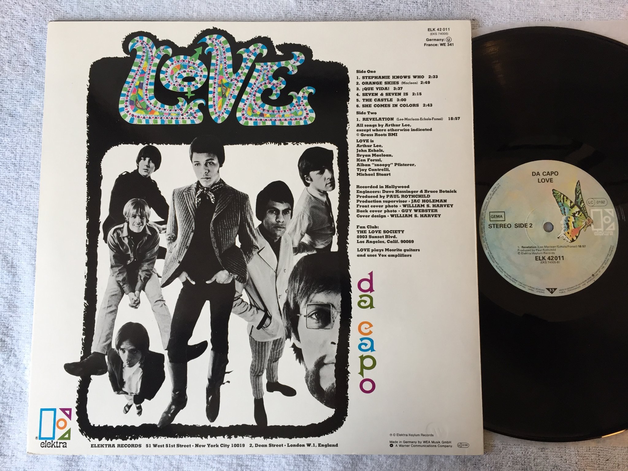 Omslagsbild för skivan LOVE da capo LP Ger ELEKTRA ELK 42011