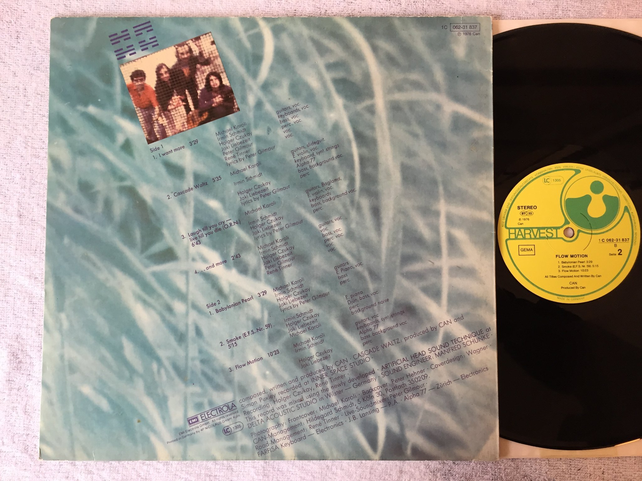 Omslagsbild för skivan CAN flow motion LP -76 Ger HARVEST 1C 062-31837