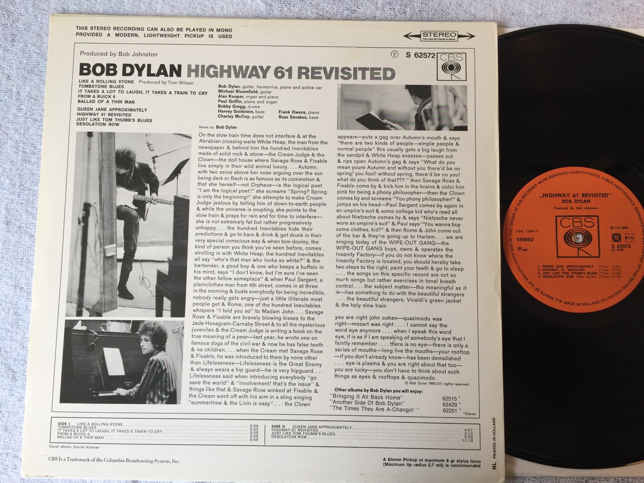 Omslagsbild för skivan BOB DYLAN highway 61 revised LP re Hol CBS S 62572