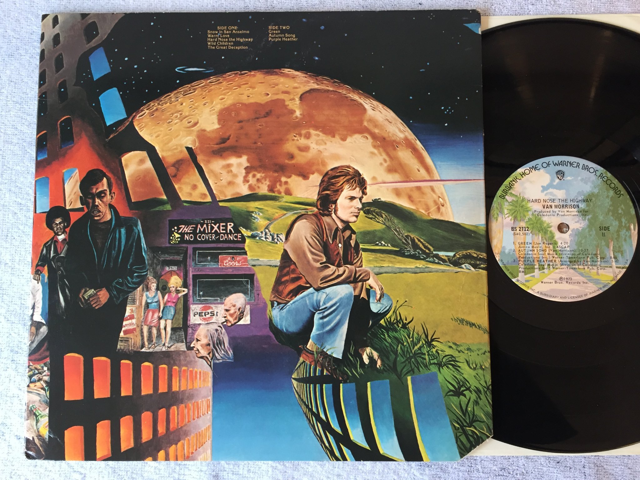 Omslagsbild för skivan VAN MORRISON hard nose the highway LP -73 US WARNER BROS BS 2712