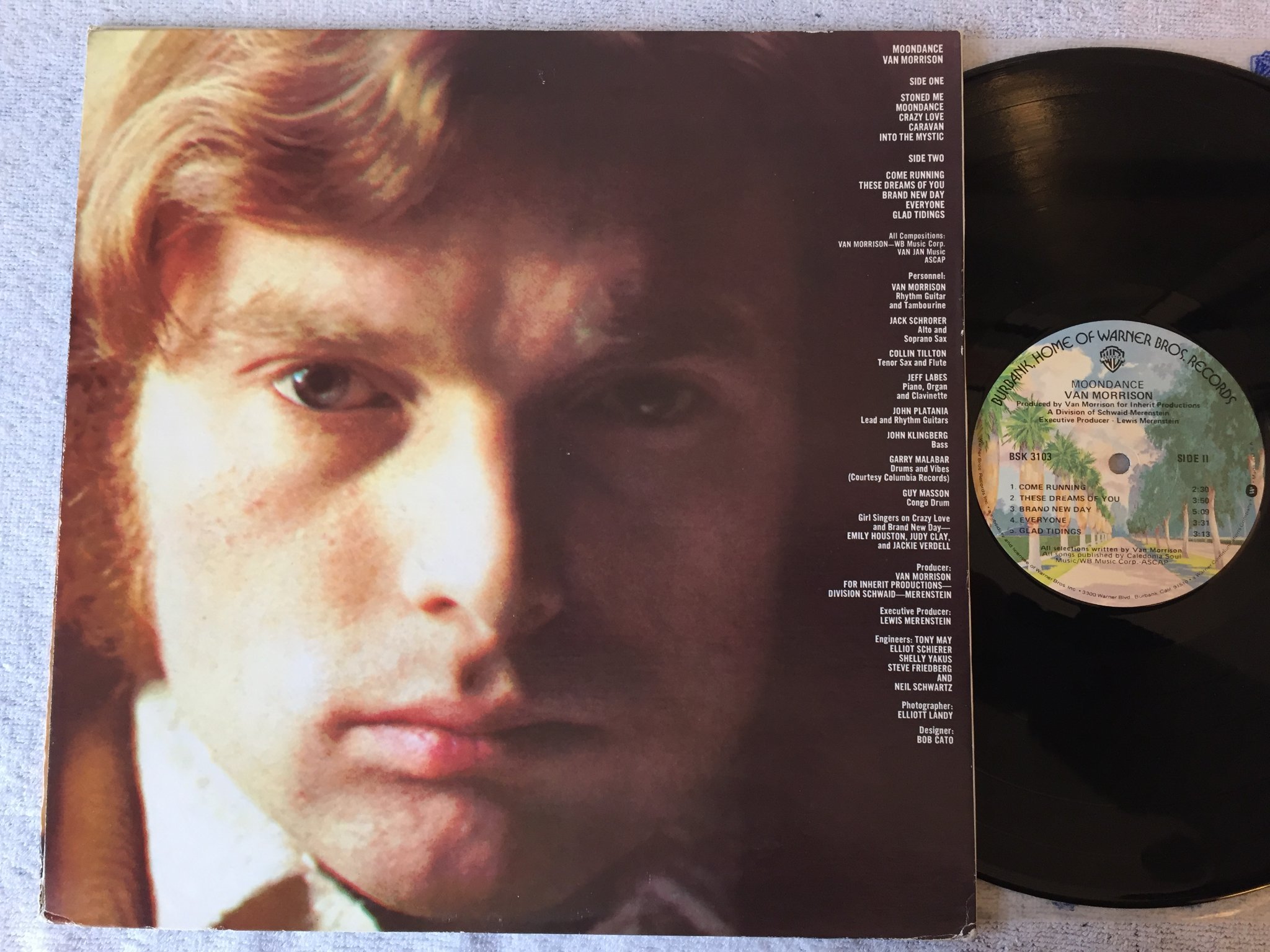 Omslagsbild för skivan VAN MORRISON moondance LP US WARNER BROS WS 1835
