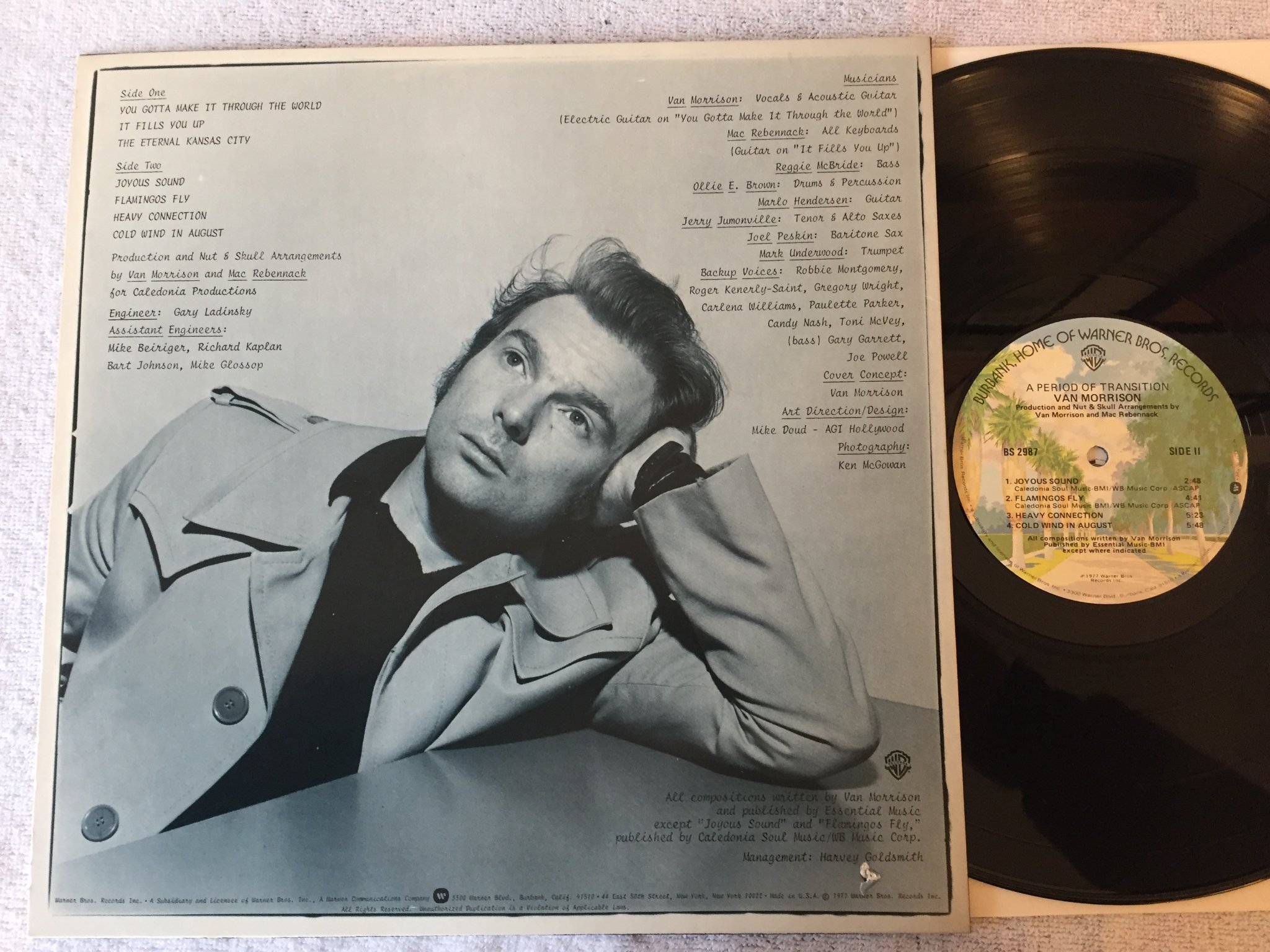 Omslagsbild för skivan VAN MORRISON a period of transition LP -77 US WARNER BROS BS 2987