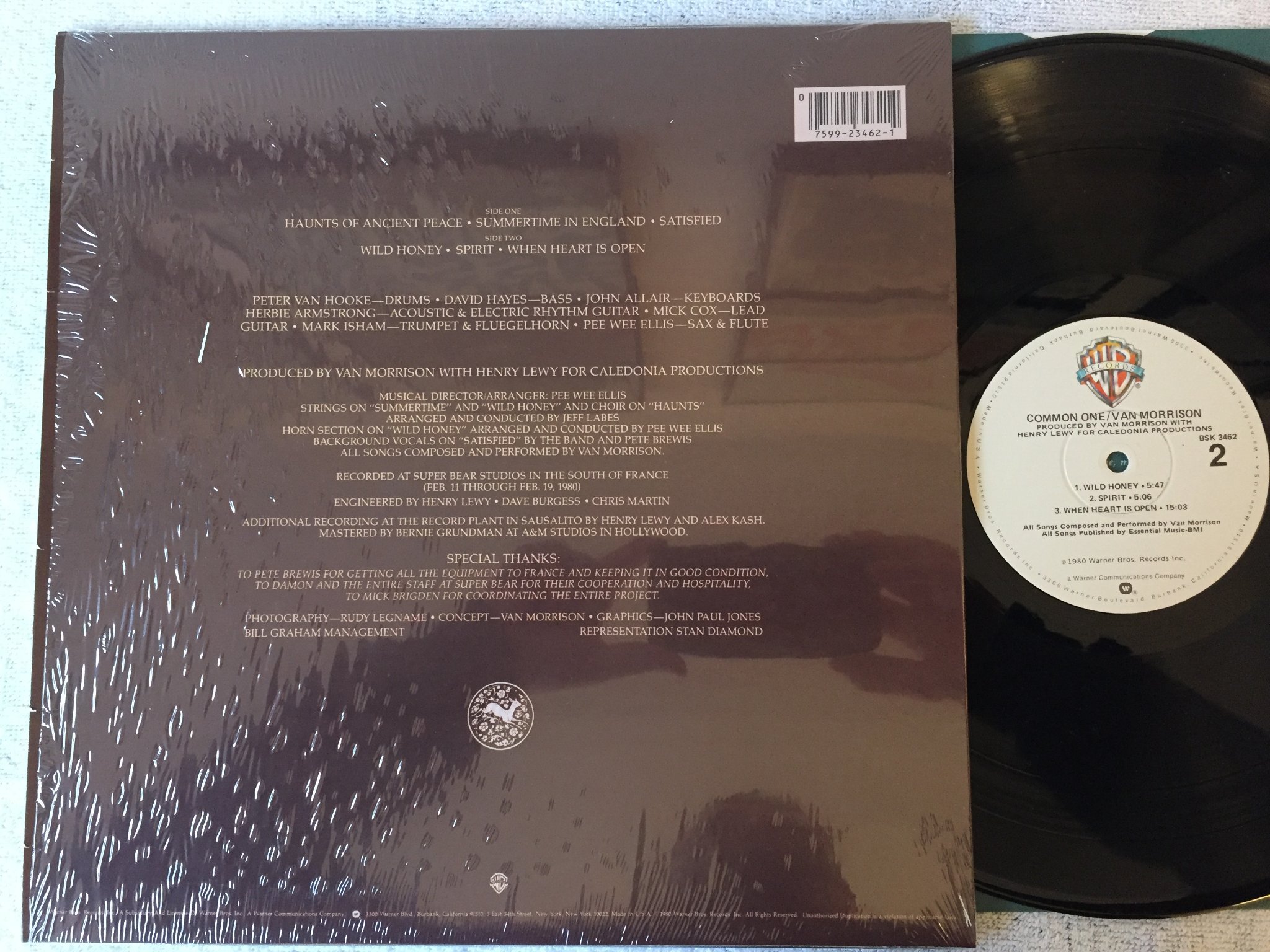 Omslagsbild för skivan VAN MORRISON common one LP -80 US WARNER BROS BSK 3462