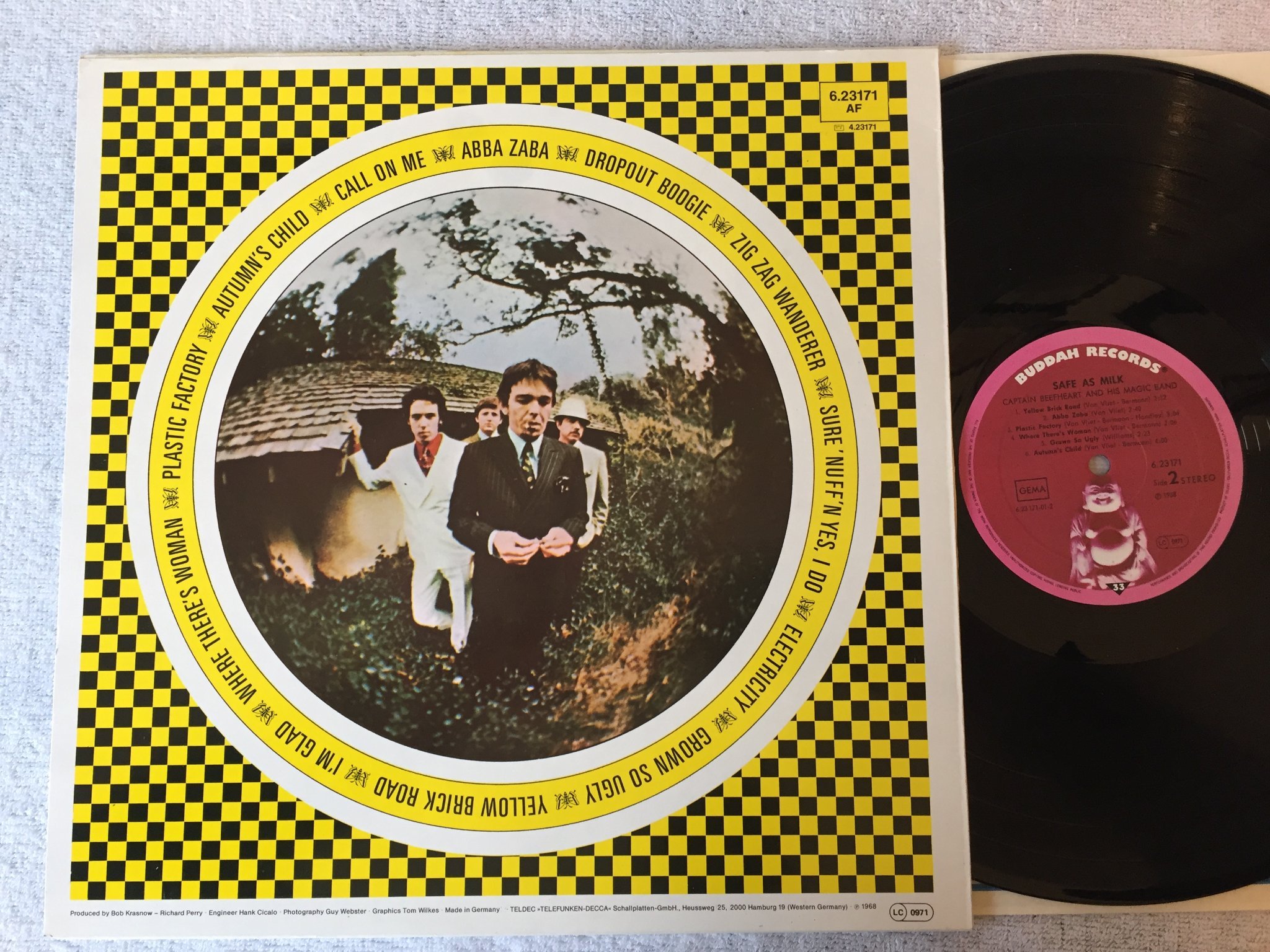 Omslagsbild för skivan CAPTAIN BEEFHEART AND HIS MAGICAL BAND safe as milk LP Ger BUDDAH 623171